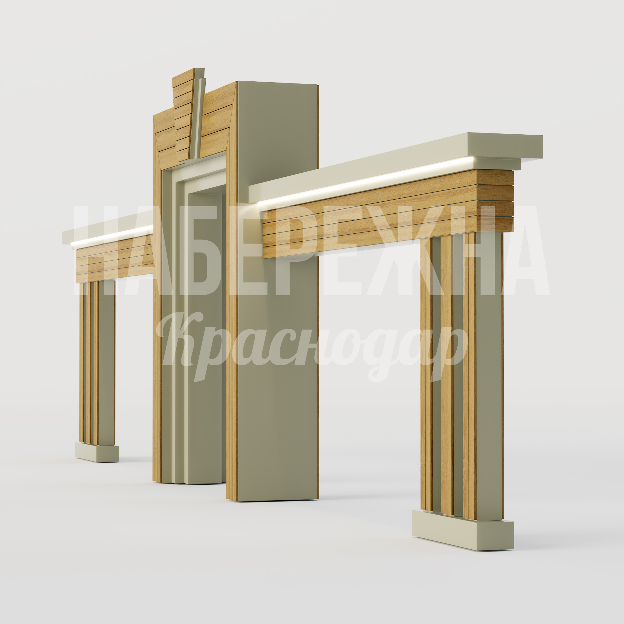 Входная группа Kavoh - заказать, Входные группы, Металл, Дерево, Подсветка