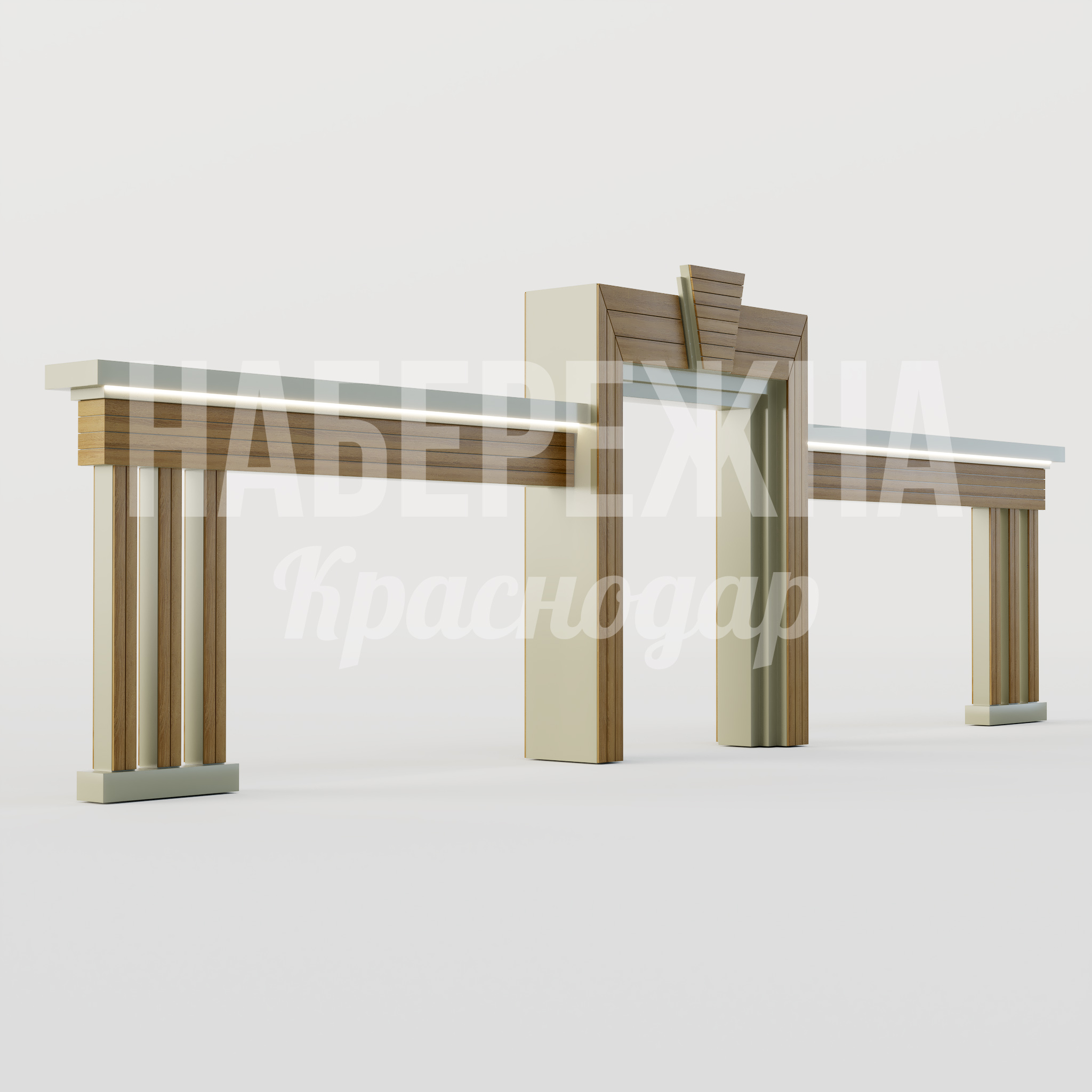 Входная группа Kavoh 950x13000x4250 мм. MAF-25.051 Входная группа с архитектурным дизайном и встроенной подсветкой. Привлекает внимание посетителей и формирует имидж.