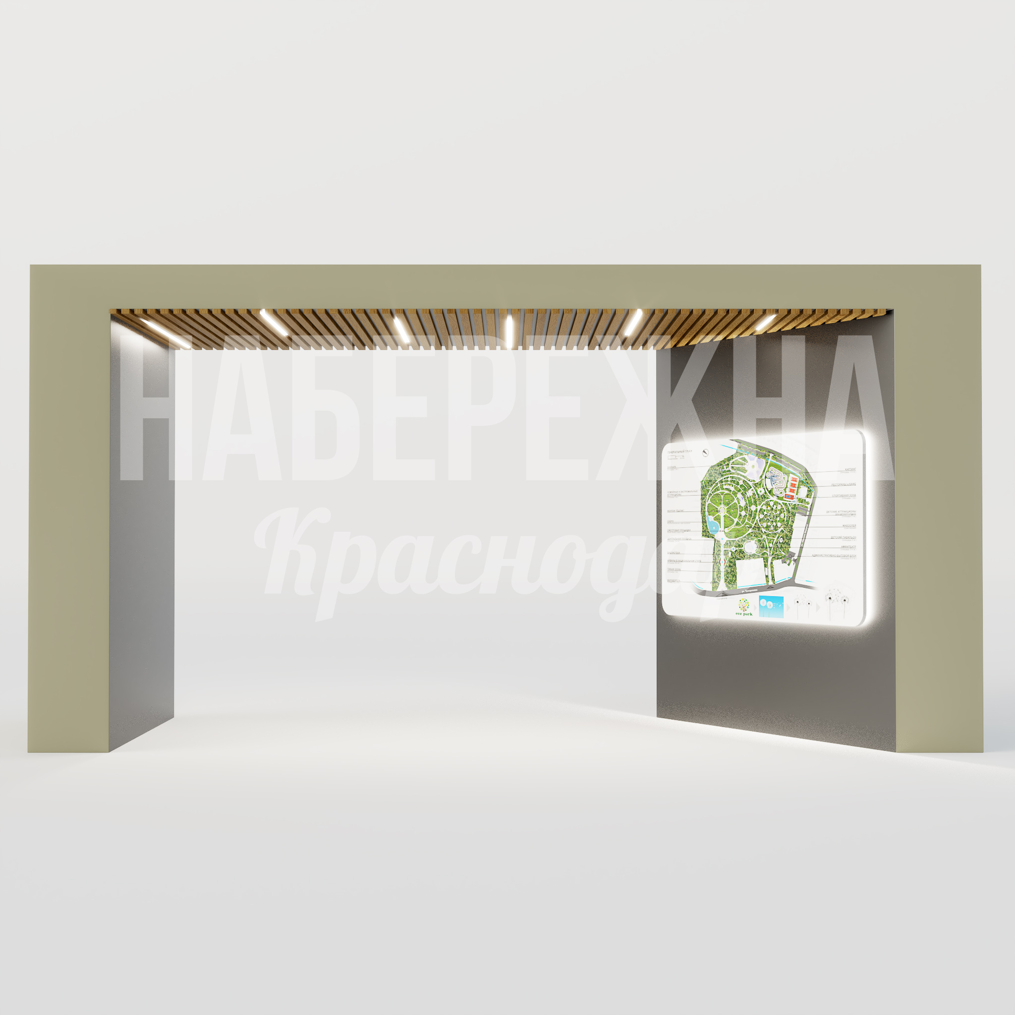 Входная группа Faöbop - купить, 2000x5680x2900 мм, Металл, Дерево, Подсветка