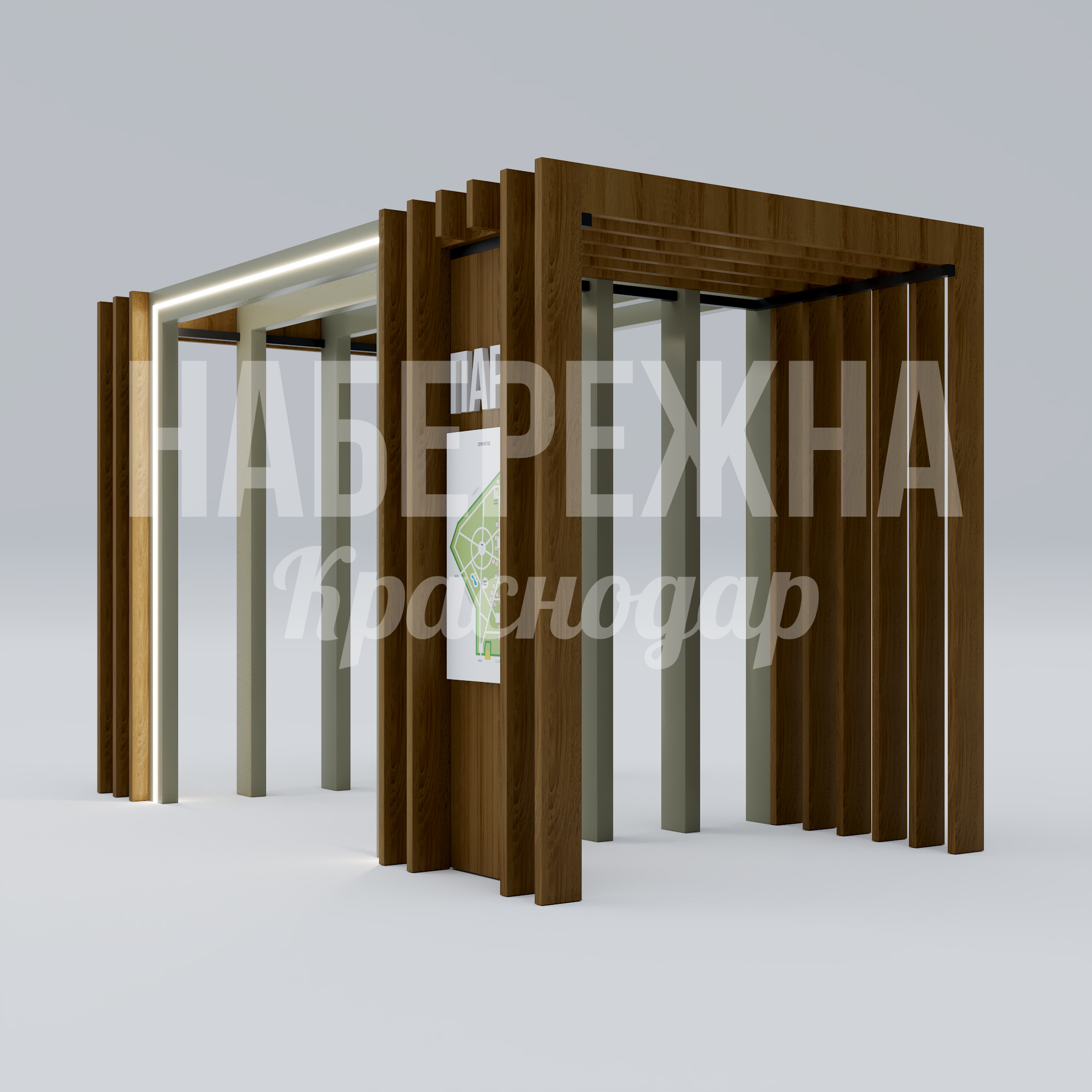 Входная группа Seaja - заказать, Входные группы, Металл, Дерево, Подсветка