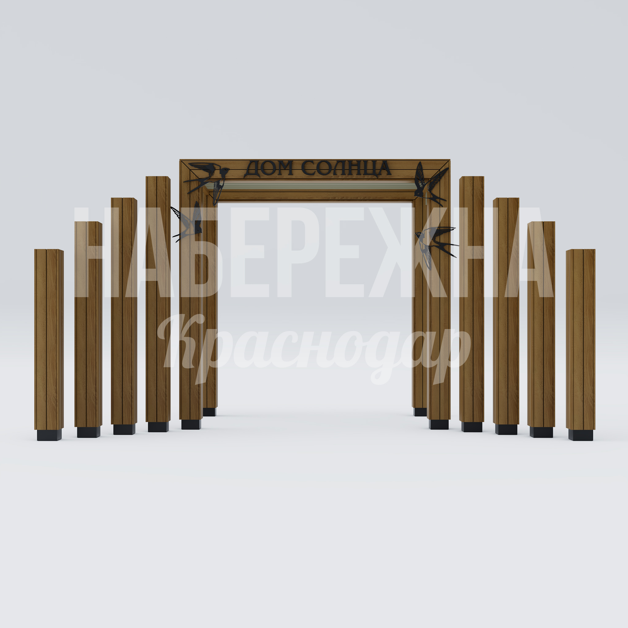 Входная группа Bömdo - купить, 3500x5550x3000 мм, Металл, Дерево