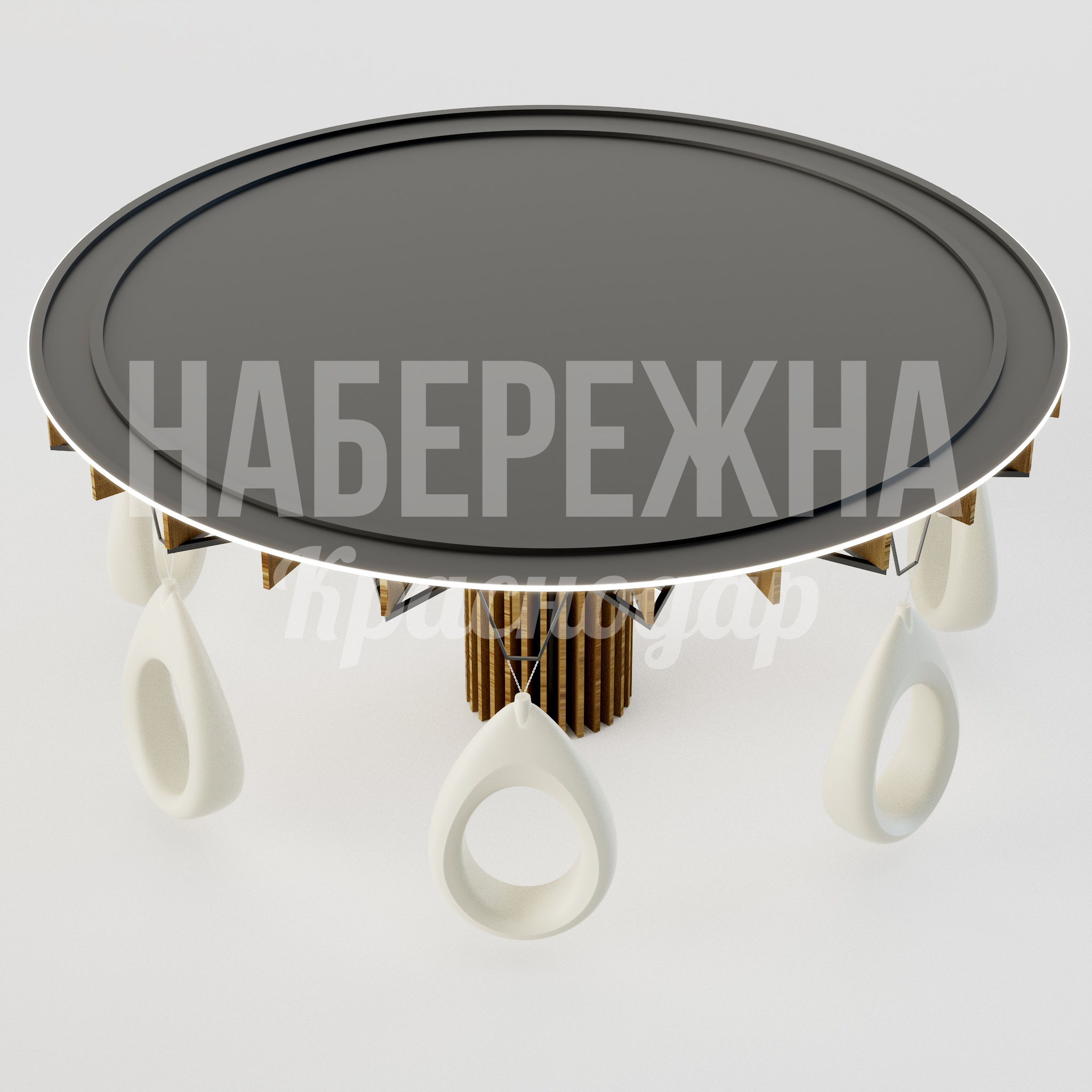 Навес Pevni с качелями - заказать, Навесы, Металл, Дерево, Подсветка, Стеклопластик