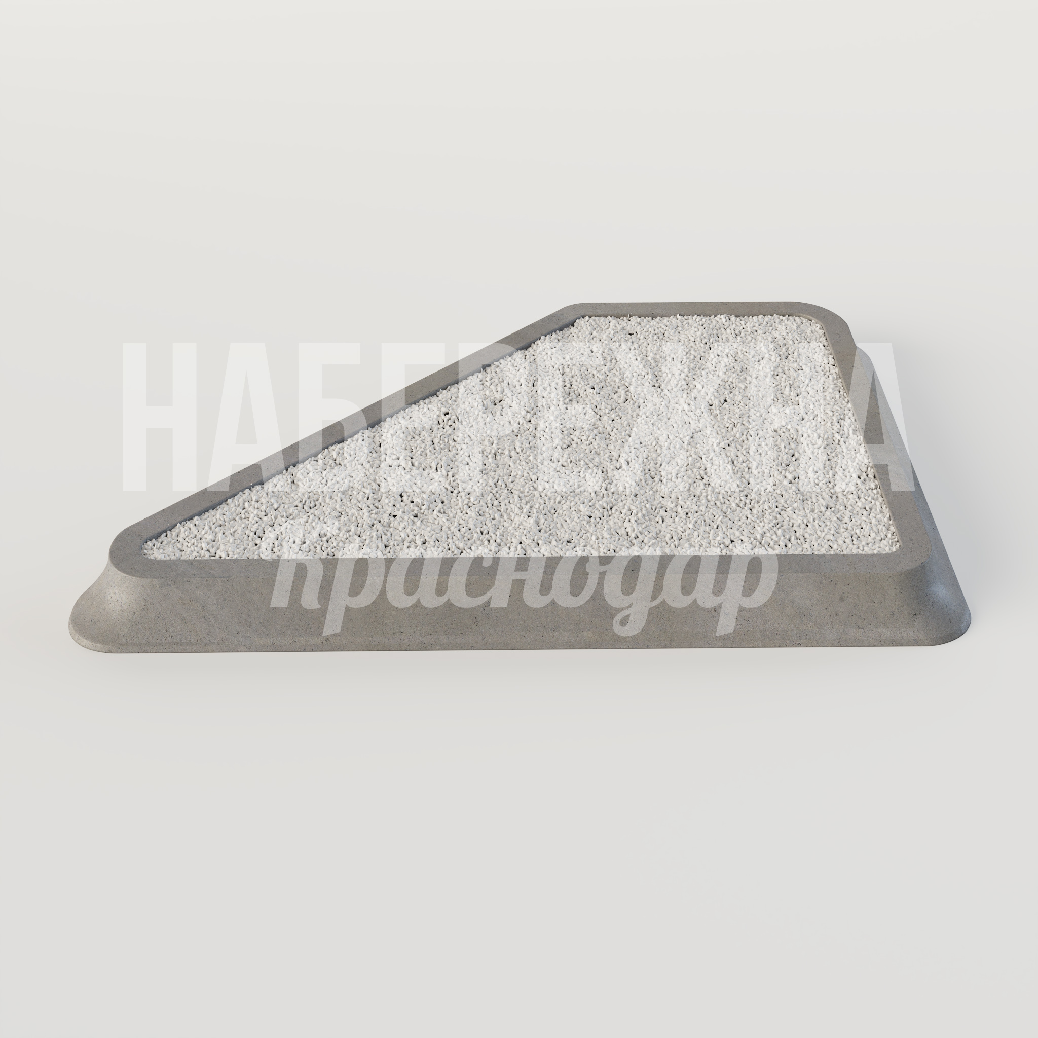 Клумба Elfe 5650x8300x530 мм. MAF-25.069-1 Клумба с мелкозернистой текстурой и металлической окантовкой. Подходит для высадки растений в парках и скверах.