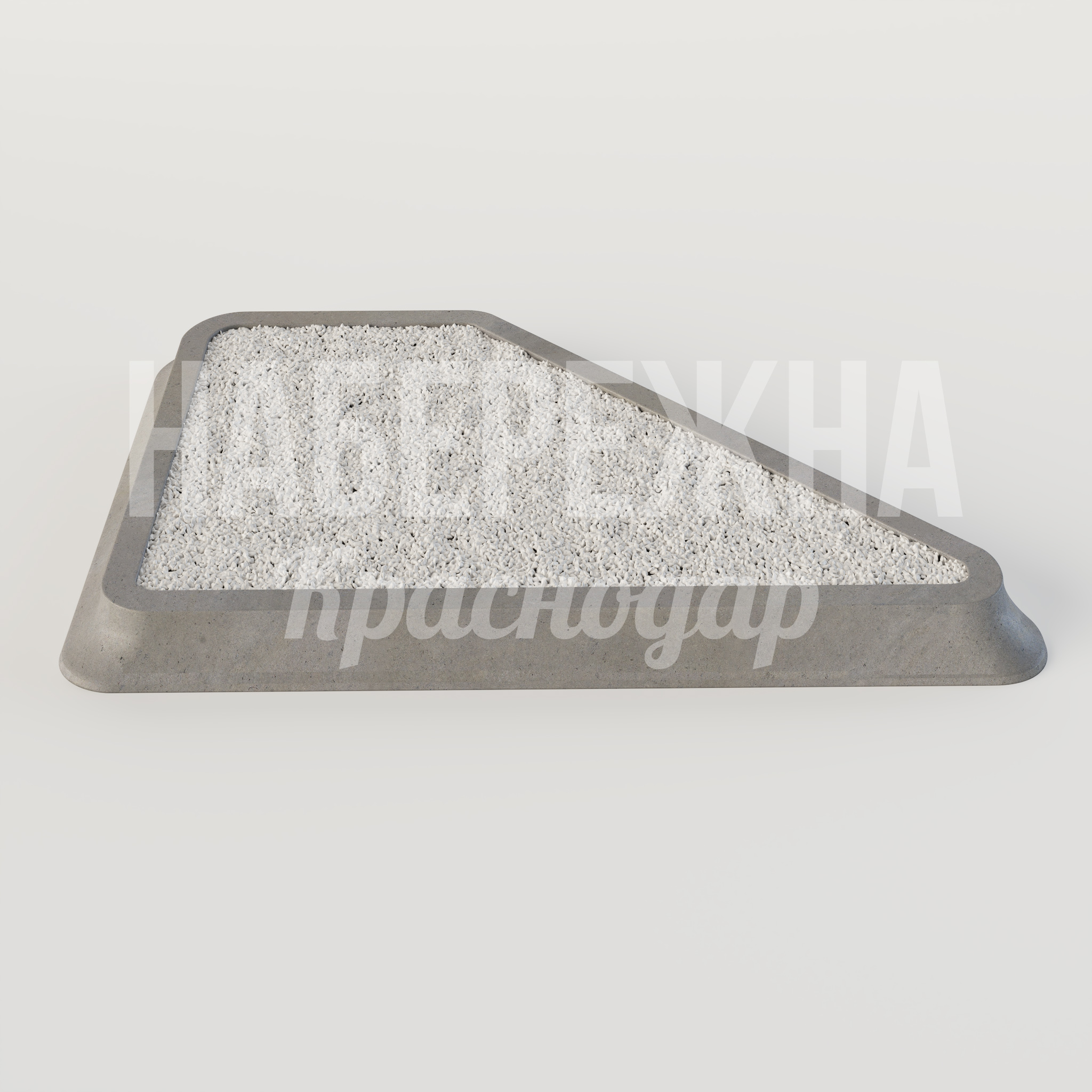 Клумба Håmke 5650x8320x530 мм. MAF-25.069 Клумба с наклонной формой и мраморной крошкой. Усиленный корпус выдерживает механические нагрузки и перепады температур.