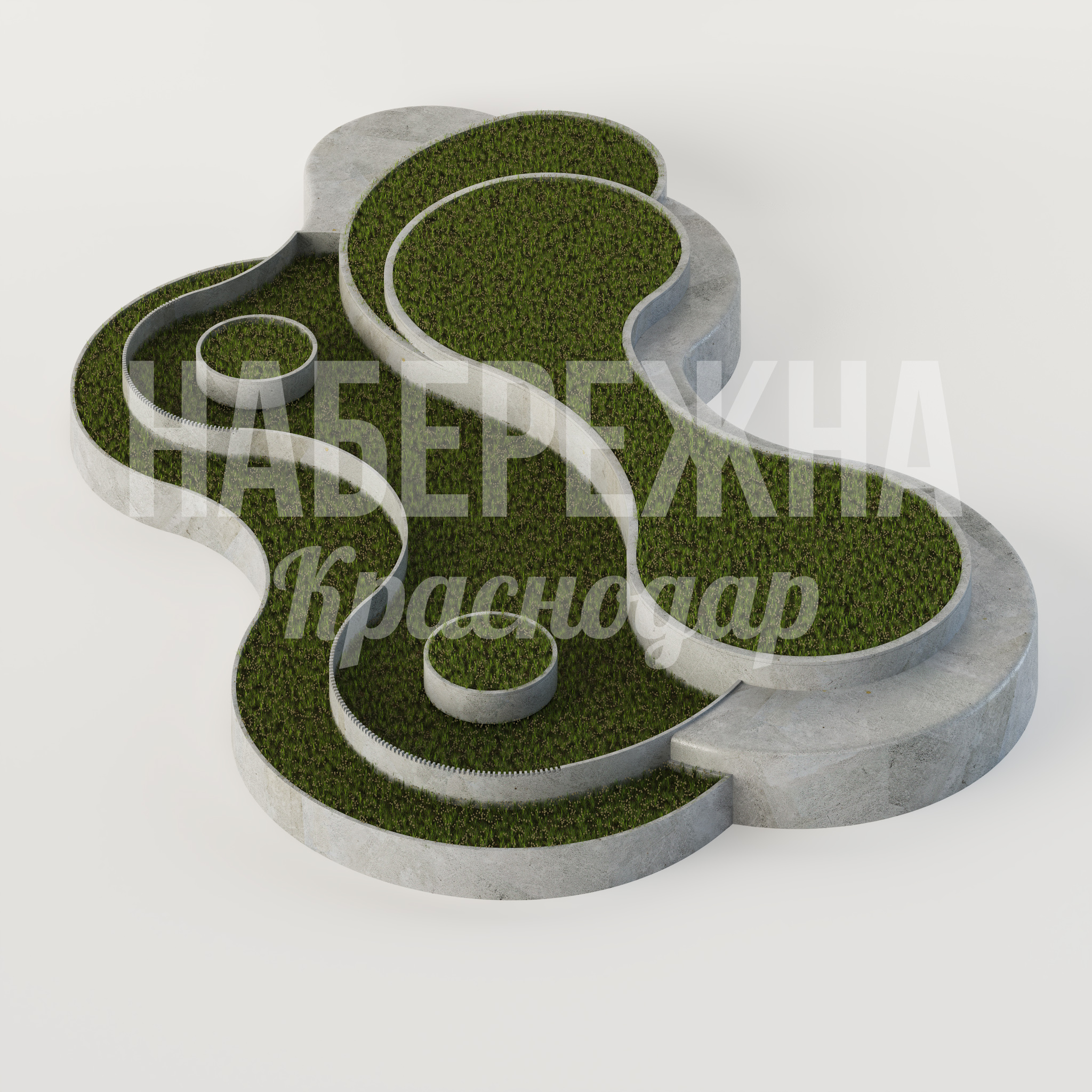 Клумба Outto - заказать, Клумбы, Бетон, Искусственная трава