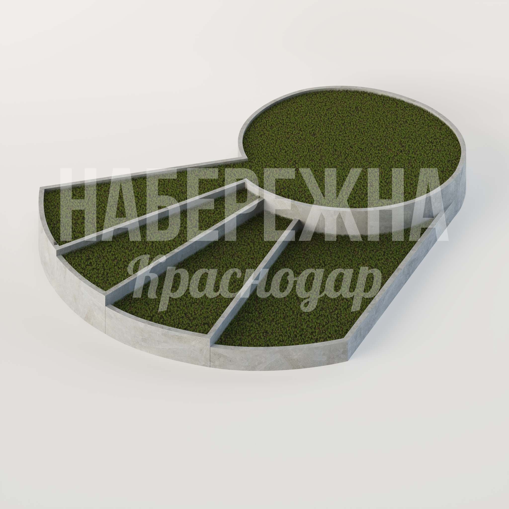 Клумба Yit - заказать, Клумбы, Бетон, Искусственная трава