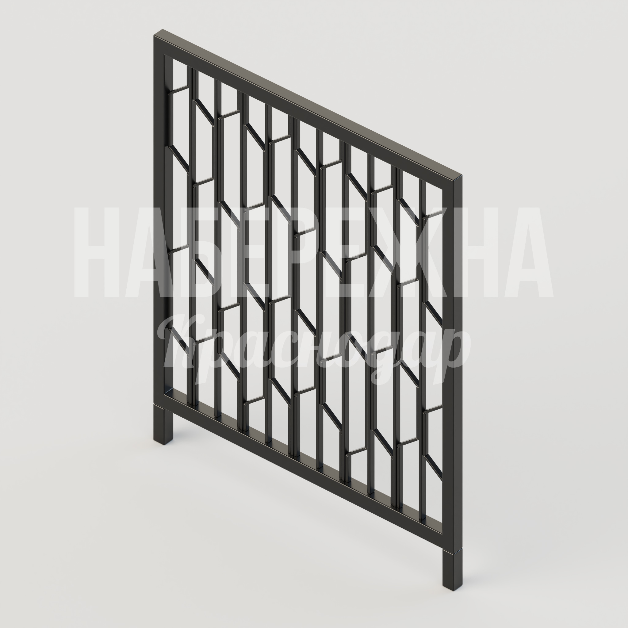 Ограждение Kaokjag 50x1060x1100 мм. MAF-25.073 Ограждение с декоративным рисунком из вертикальных стоек, защита территорий и зонирование городских пространств.