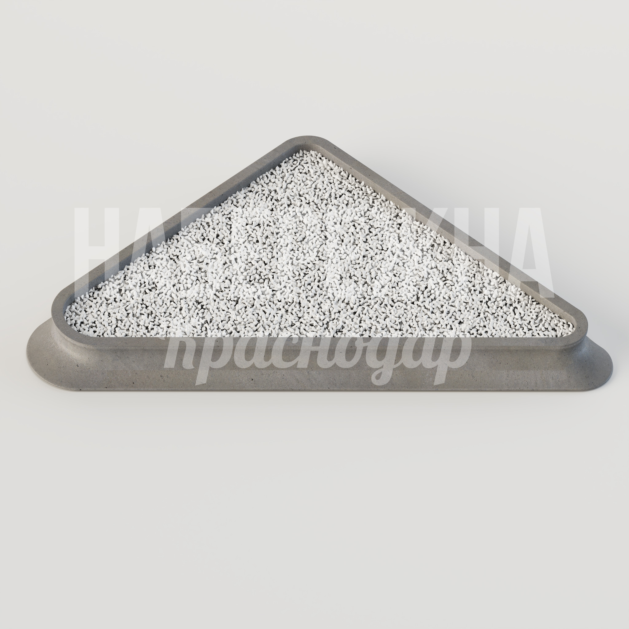 Клумба Nivsisi 5380x9300x540 мм. MAF-25.074 Клумба треугольной формы с бортами из армированного бетона для озеленения общественных территорий и парковых зон.