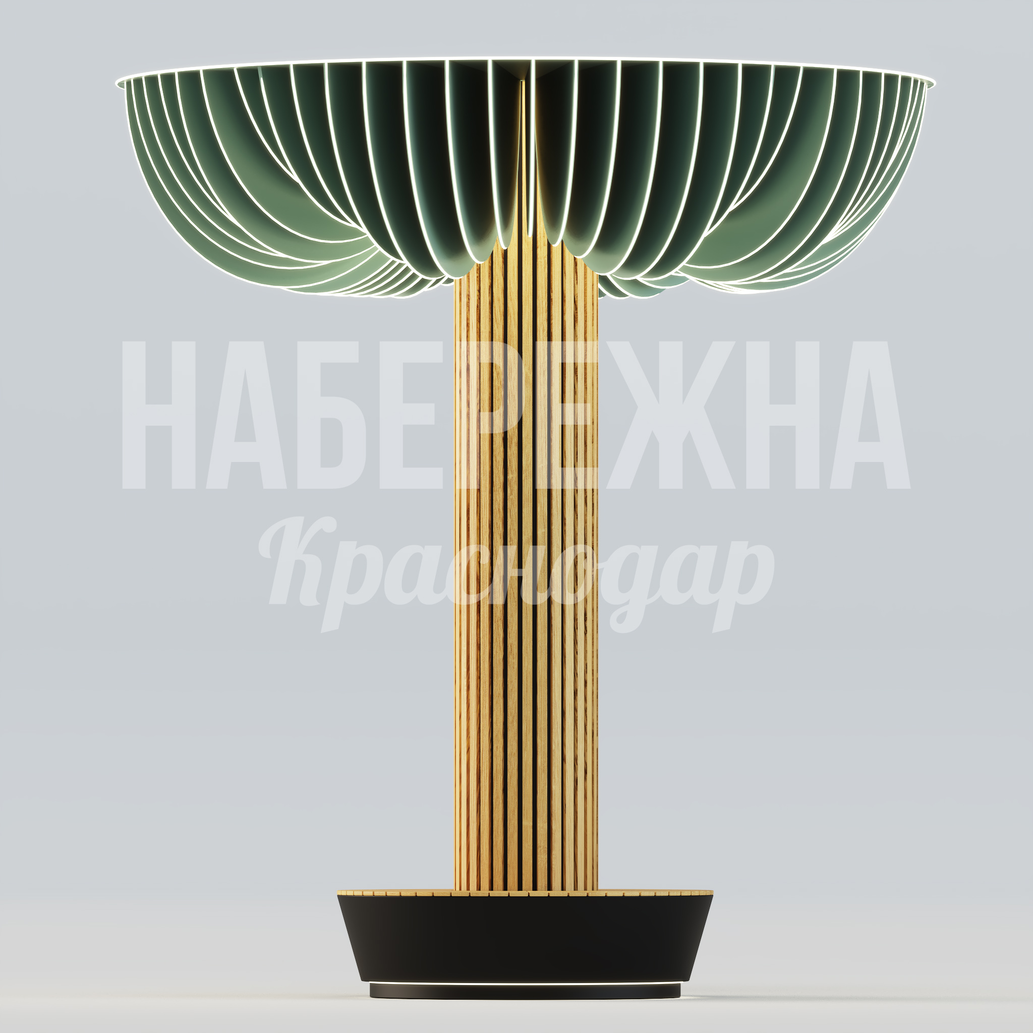 Навес с посадочным местом Pepö - купить, 3900x3900x4000 мм, Дерево, Подсветка