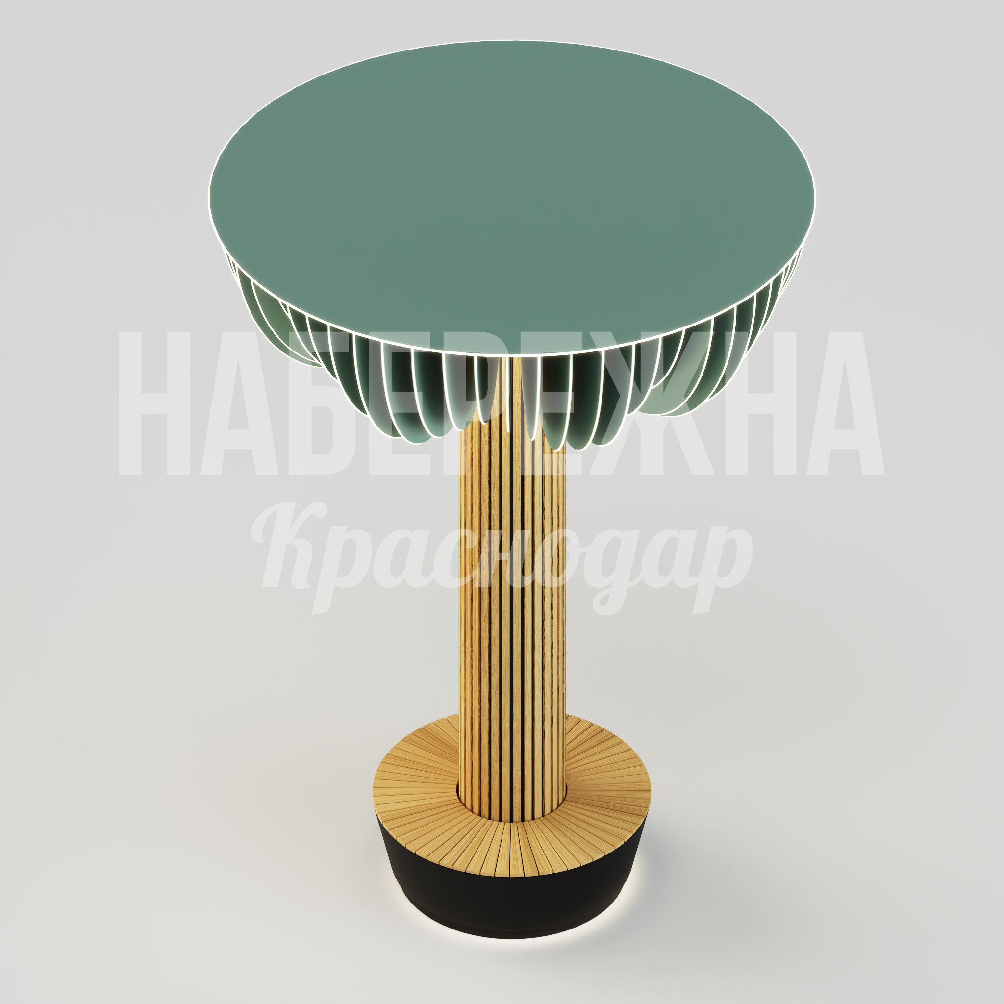 Навес с посадочным местом Pepö - заказать, Навесы, Дерево, Подсветка