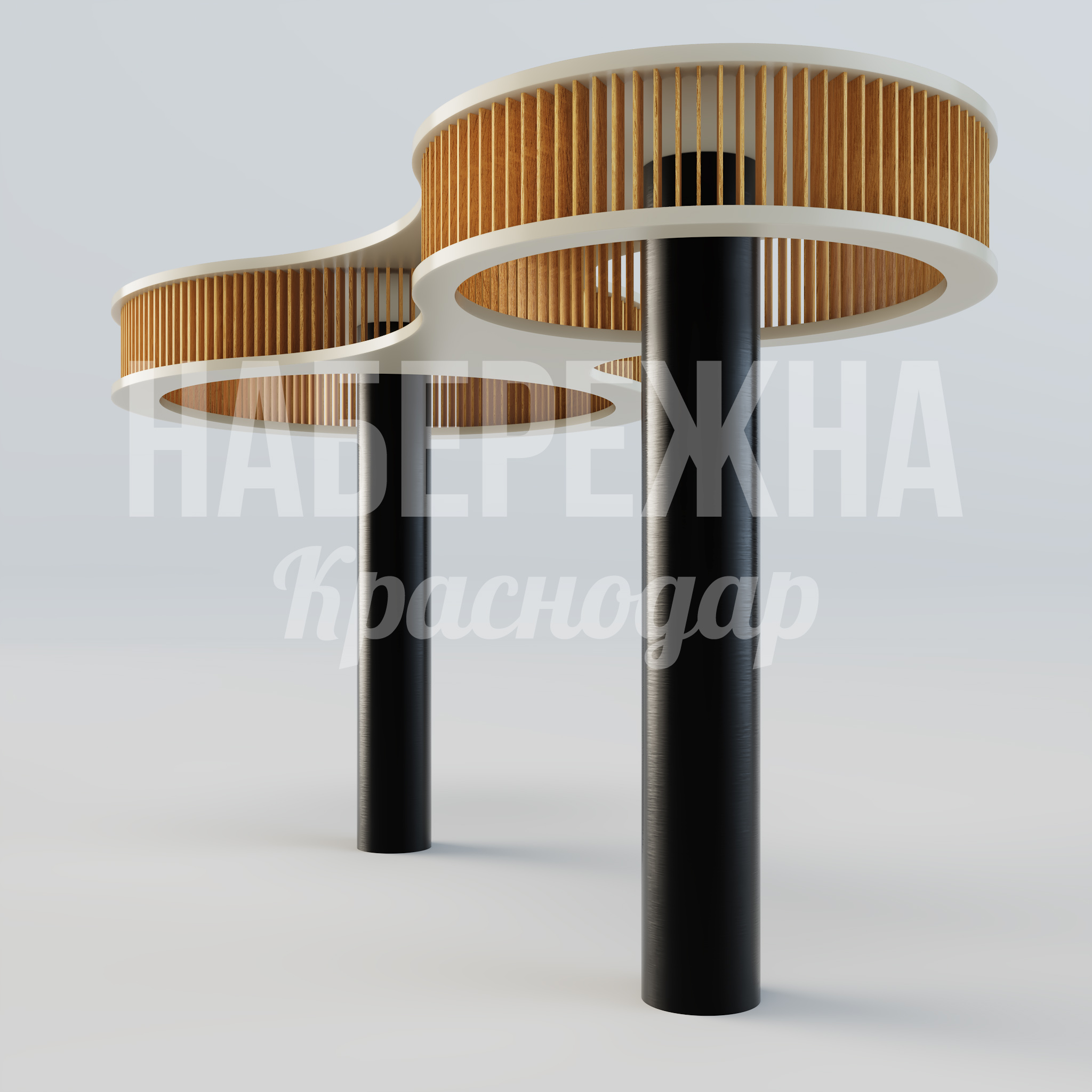 Навес Pinmi Double - купить, 3600x6850x3560 мм, Металл, Дерево