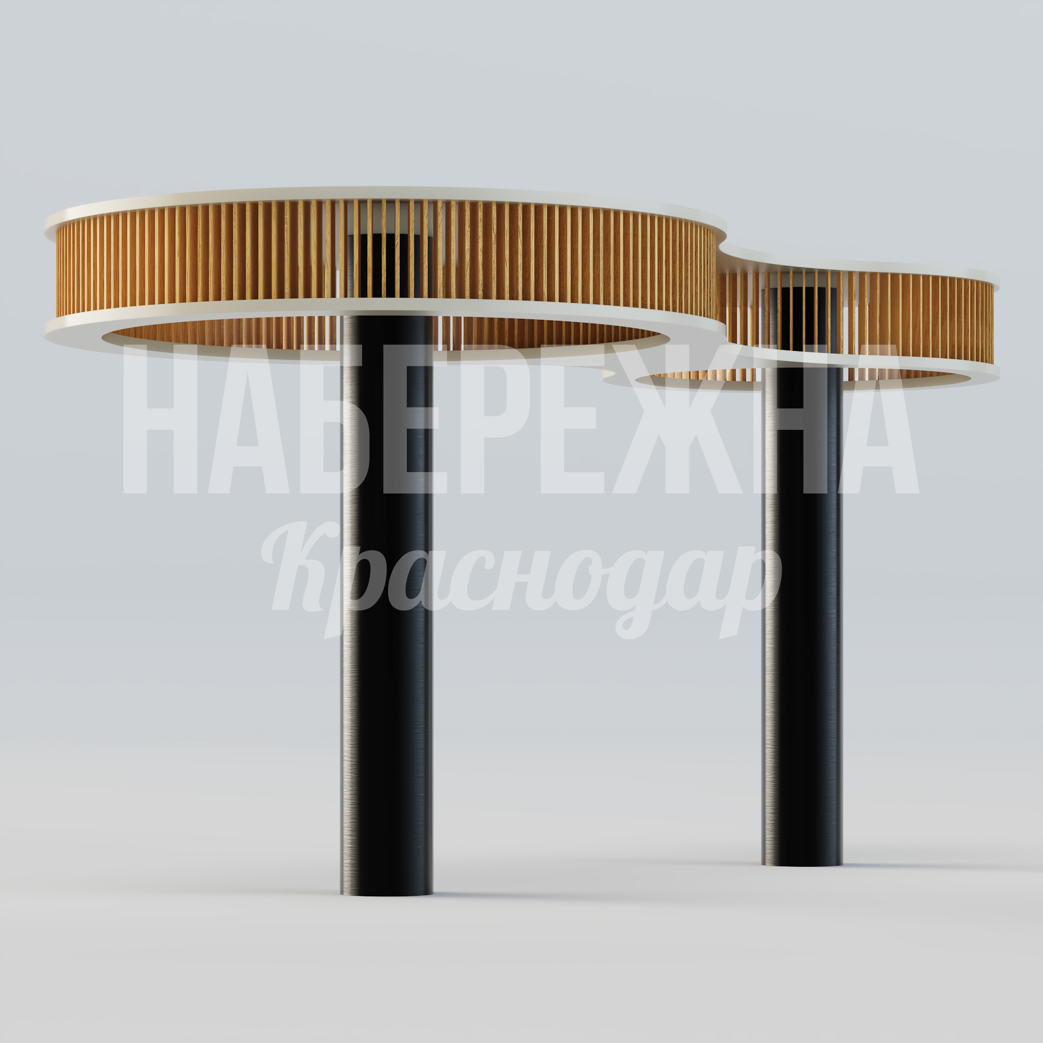 Навес Pinmi Double - заказать, Навесы, Металл, Дерево