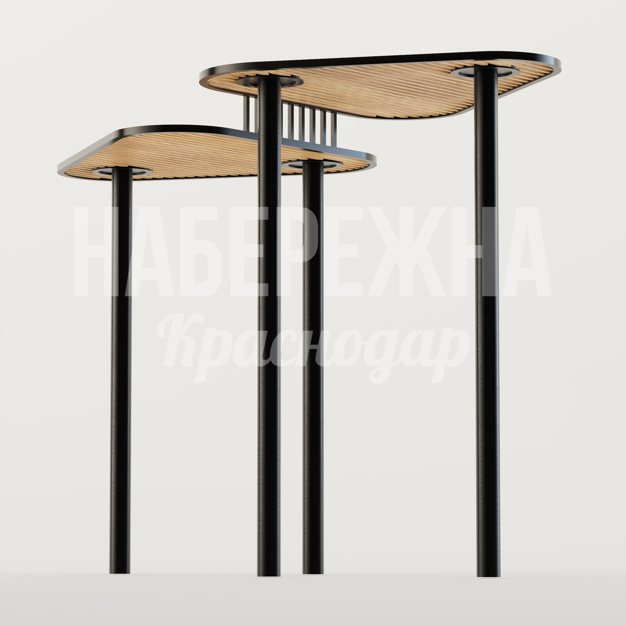 Навес Cosegdut - купить, 6800x6500x4200 мм, Металл, Дерево, Подсветка