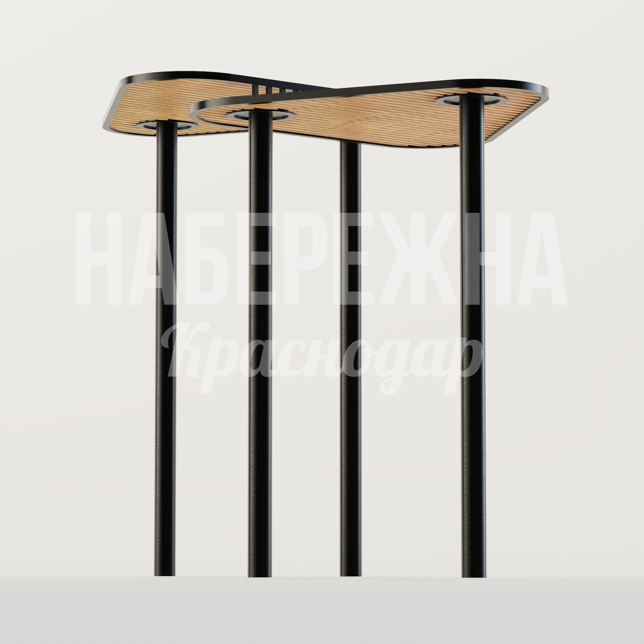 Навес Cosegdut - заказать, Навесы, Металл, Дерево, Подсветка