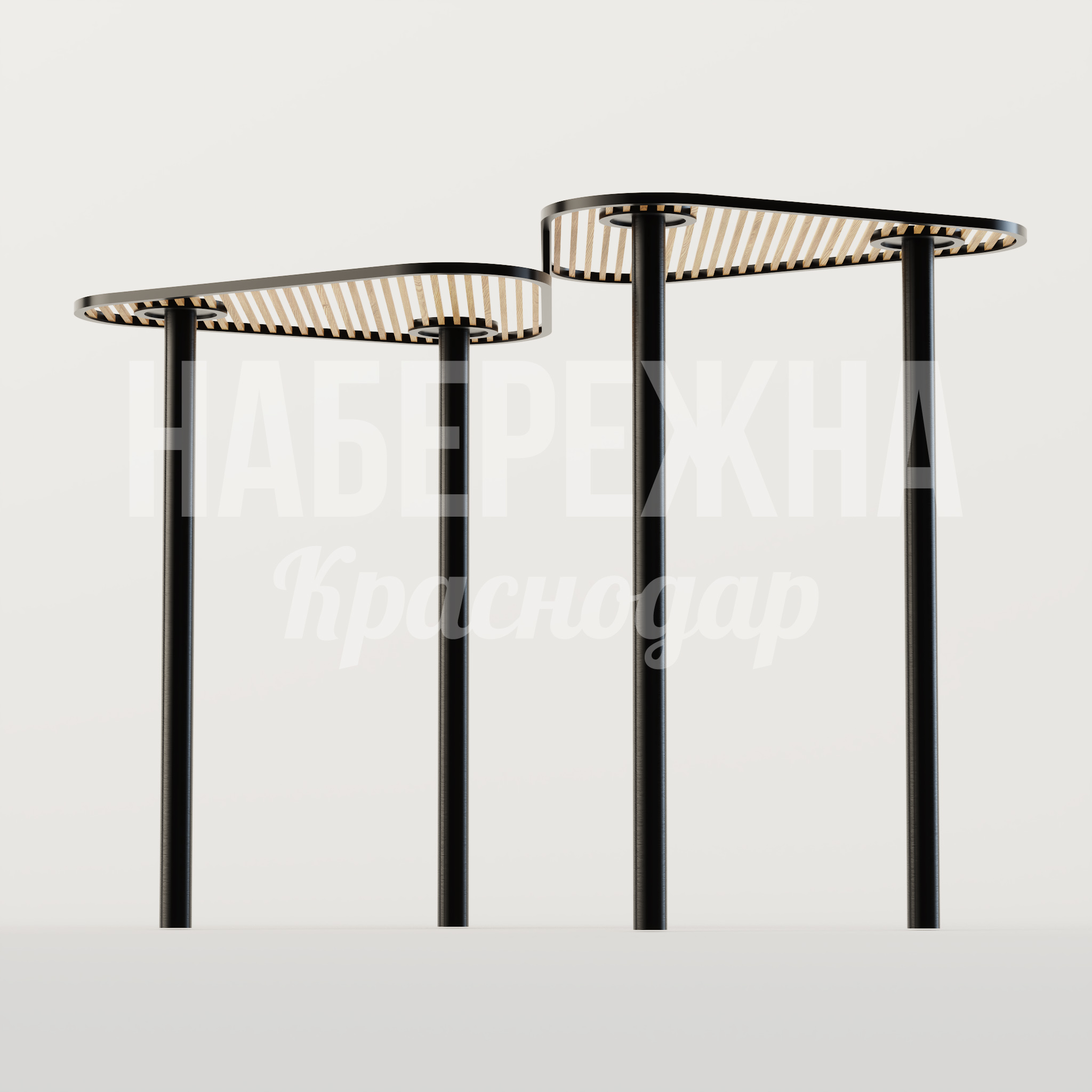 Навес Cosegdut 6800x6500x4200 мм. MAF-25.099-2 Навес с деревянными ламелями на металлокаркасе. Встроенная подсветка. Защищает от осадков и создаёт комфортную зону.