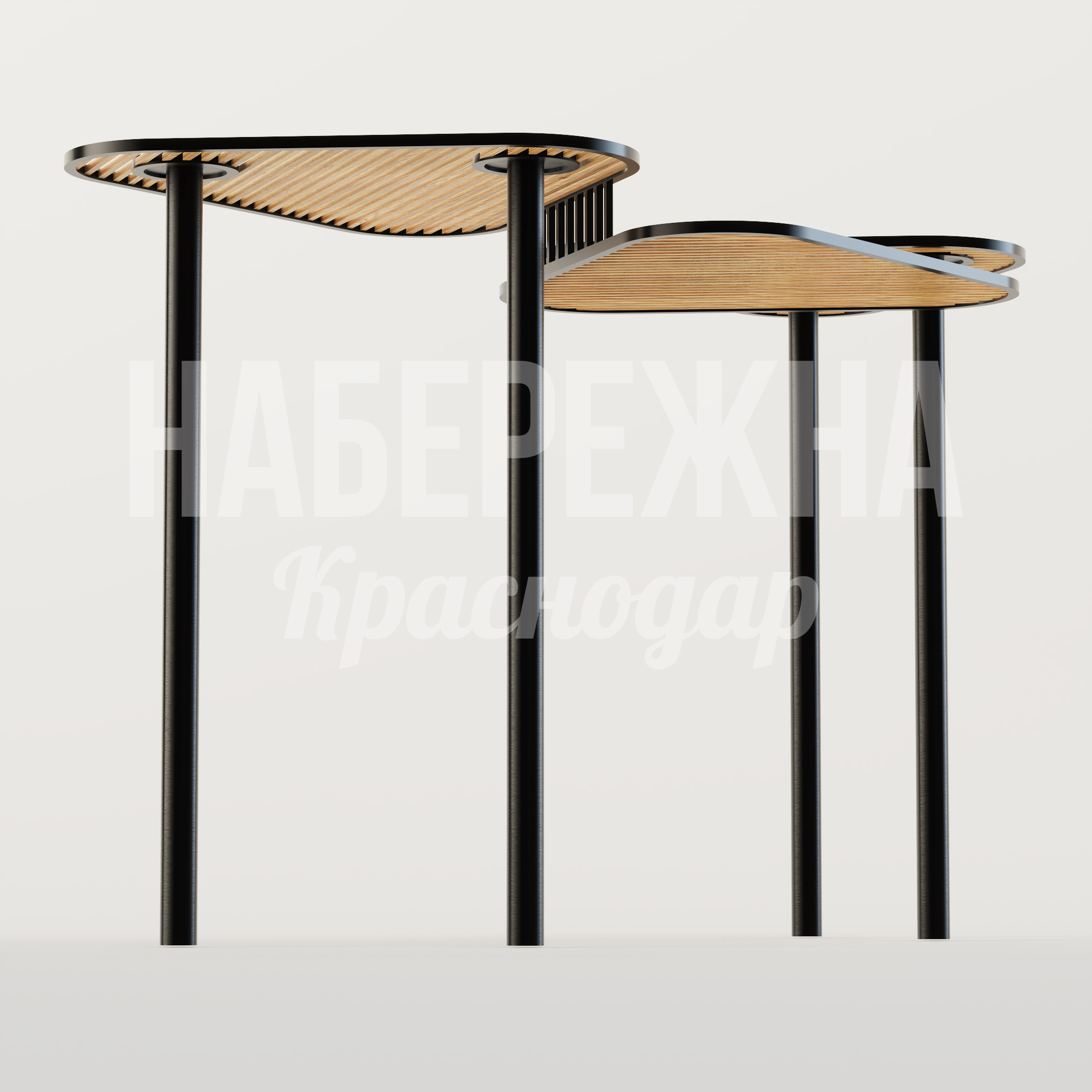 Навес Luöyba - купить, 5500x6500x4200 мм, Металл, Дерево