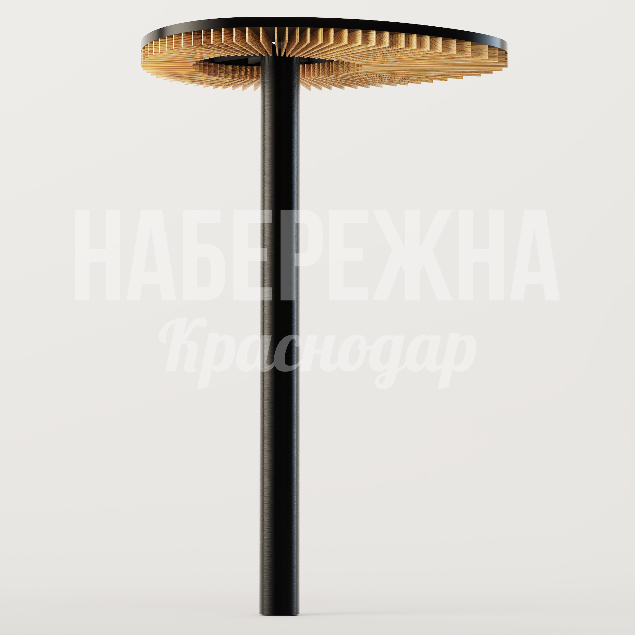 Навес Fuitlu 3300x5100x7000 мм. MAF-25.100-2 Навес с радиальной деревянной конструкцией на металлической опоре. Защищает от осадков, создаёт зону комфорта.