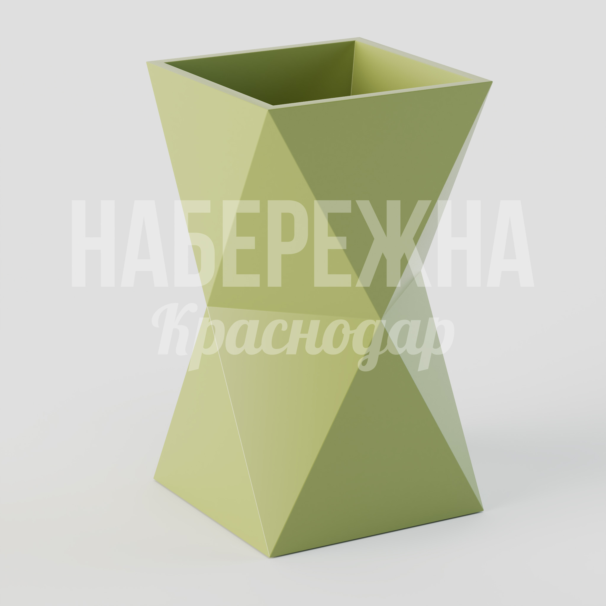 Вазон Nilvibte 550x550x1000 мм. MAF-25.109 Вазон с геометрическим дизайном из композитных материалов. Выдерживает до 200 кг грунта, не трескается при морозах.