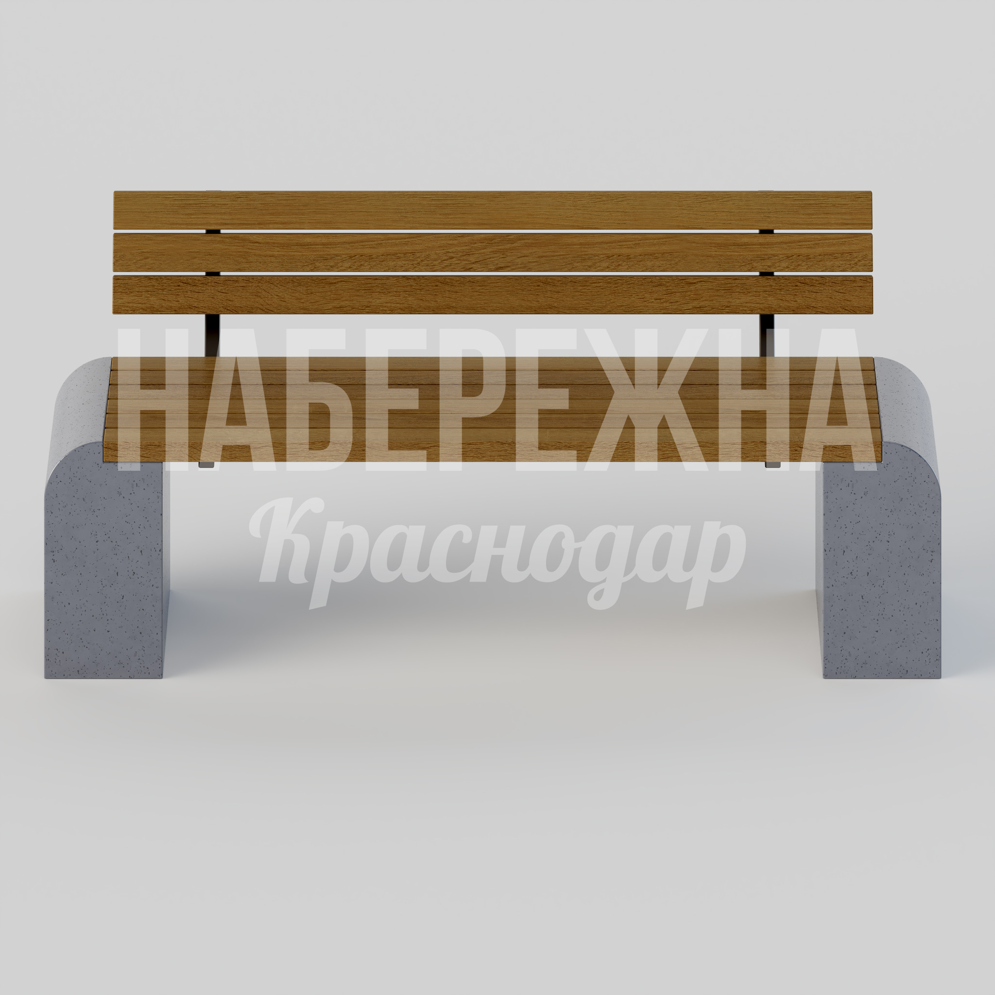 Скамейка Luscåd - купить, 460x3000x730 мм, Бетон, Металл, Дерево