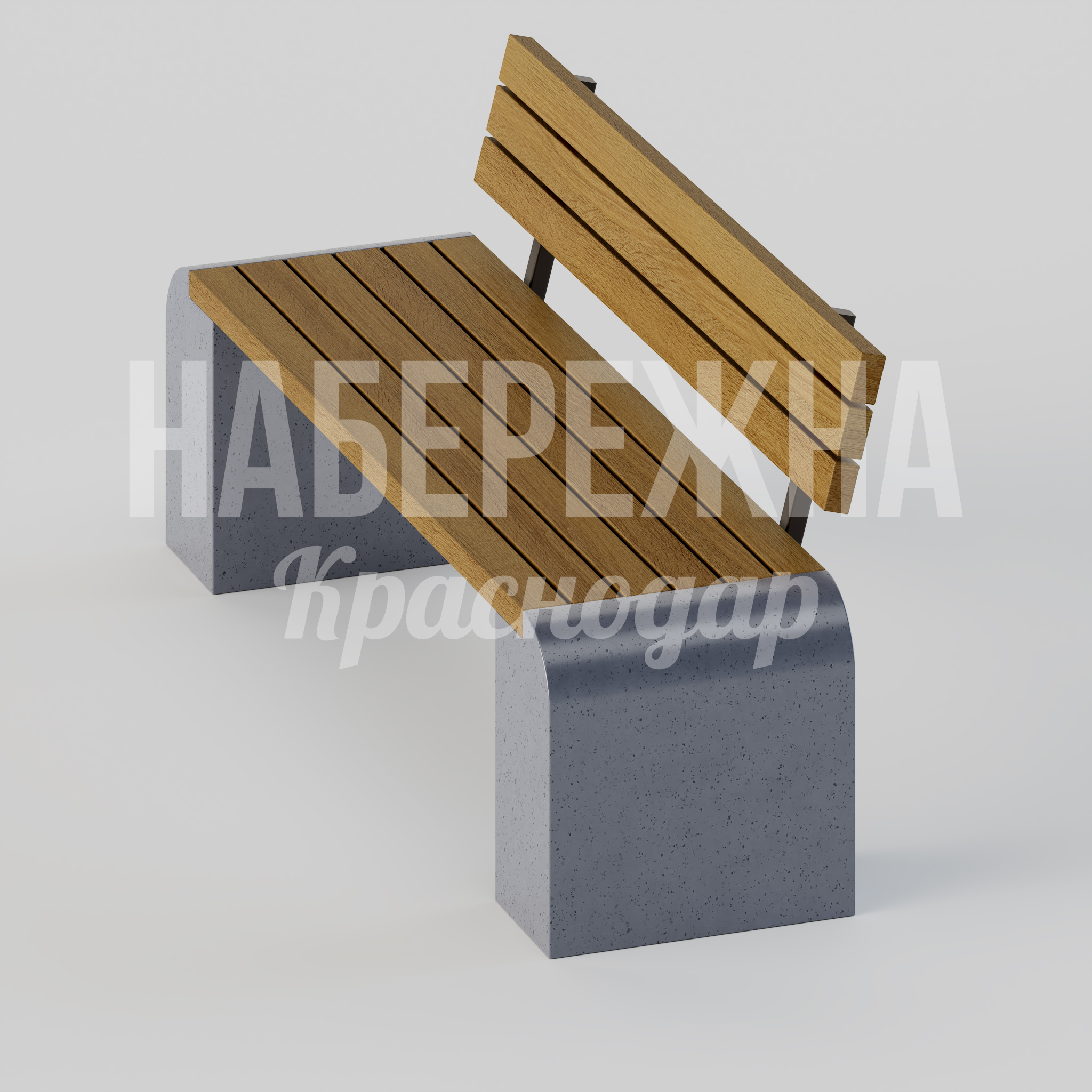 Скамейка Luscåd - заказать, Скамейки из бетона, Бетон, Металл, Дерево