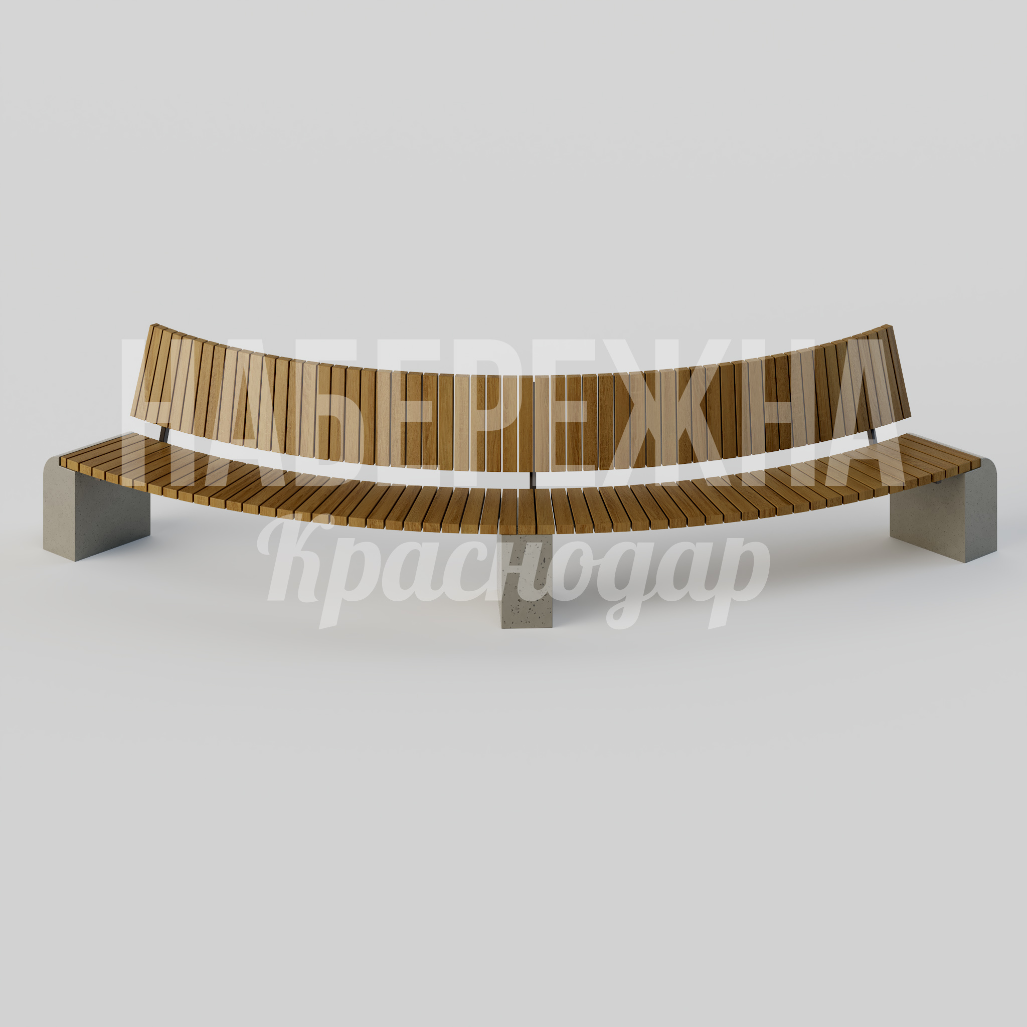Скамейка Dugpi — купить, MAF-25.112 | Набережна Скамейка Dugpi - купить, 4000x4000x930 мм, Бетон, Дерево