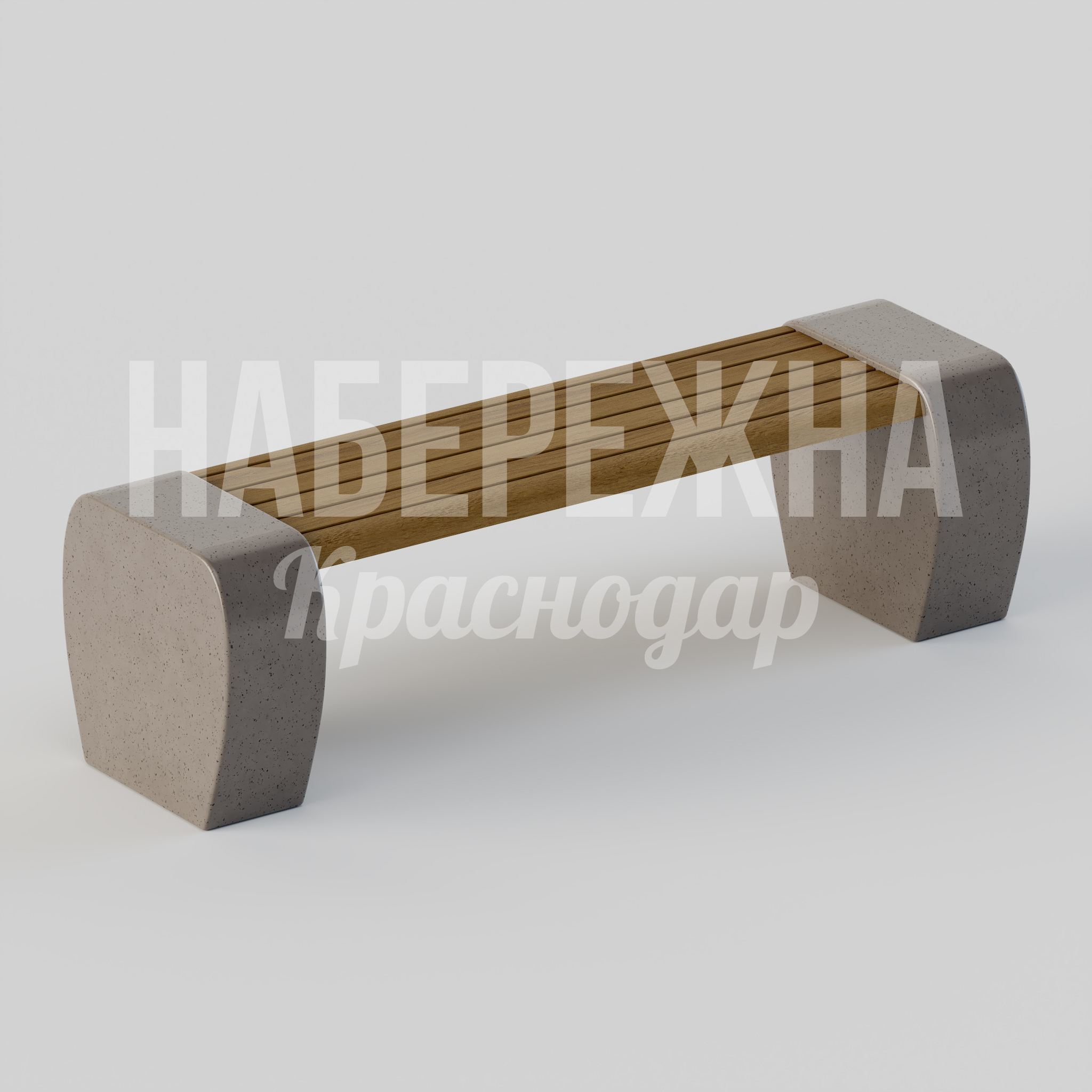 Лавочка Erselåf - купить, 500x1660x450 мм, Бетон, Дерево