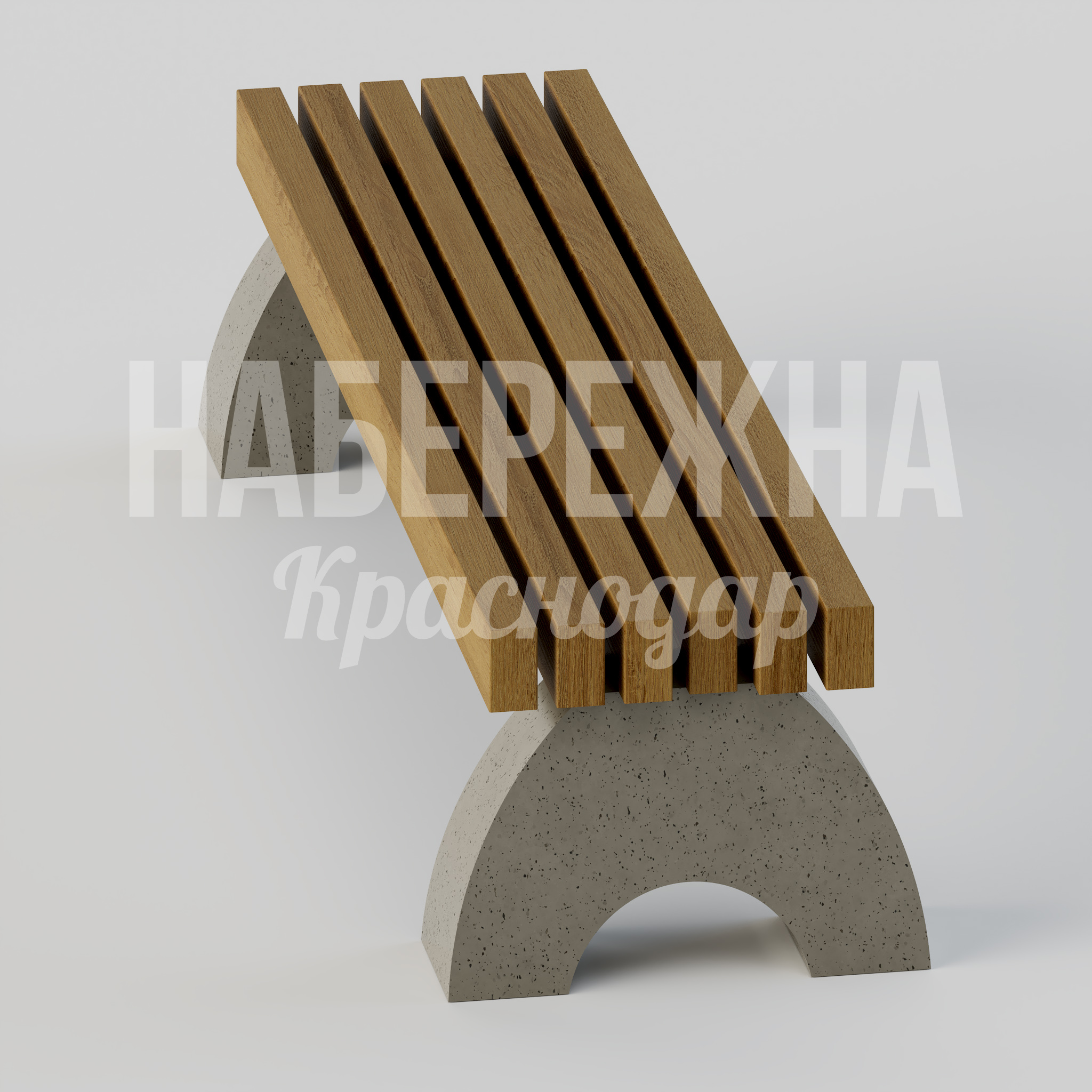 Лавочка Puhji - заказать, Лавочки, Бетон, Дерево