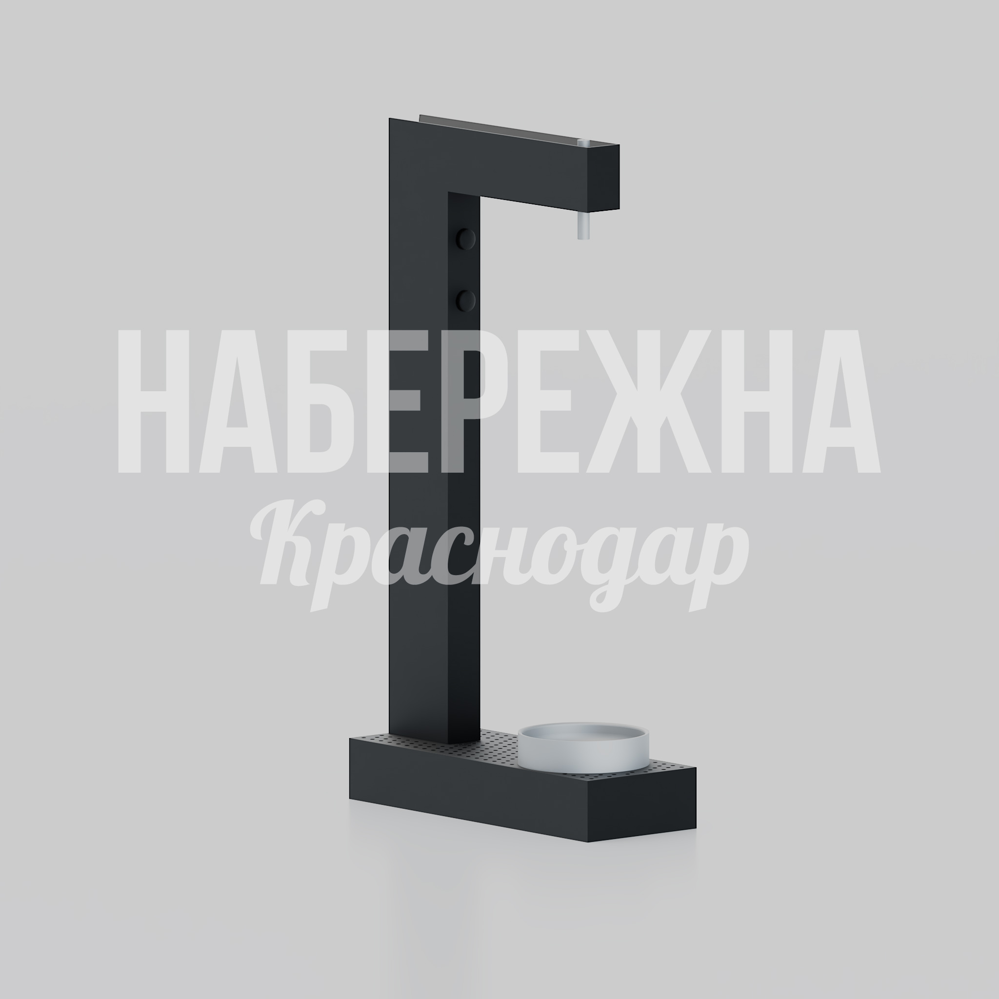 Уличная поилка для животных Ecmi 600x230x1100 мм. MAF-25.218 Поилка для животных с металлическим корпусом и чашей. Гигиеничная конструкция для городских парков и площадок.