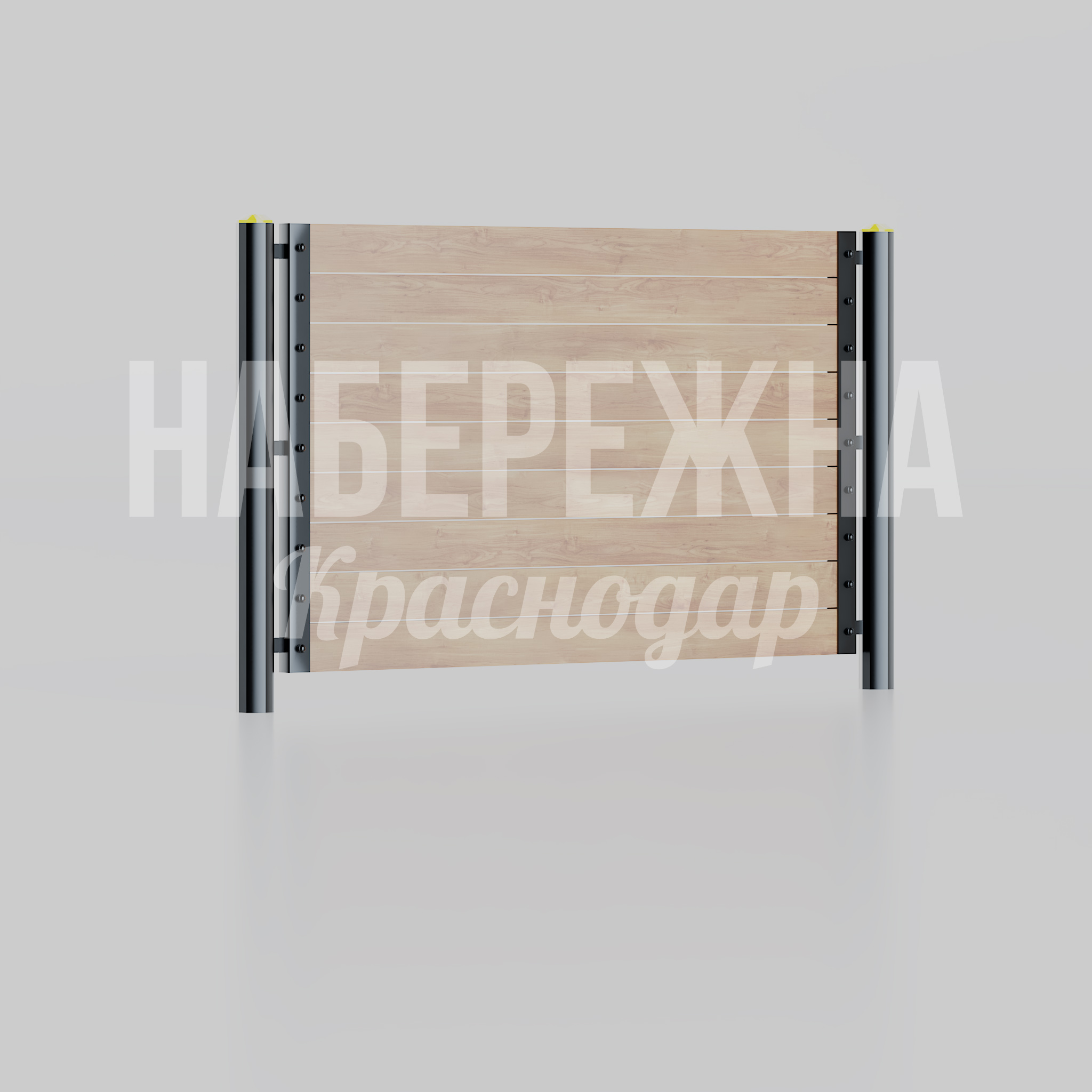 Барьер Yök для собак 100x1650x1400 мм. MAF-26.022-2 Барьер для выгула собак с металлическим каркасом и деревянным заполнением. Надёжное ограждение зон для животных.