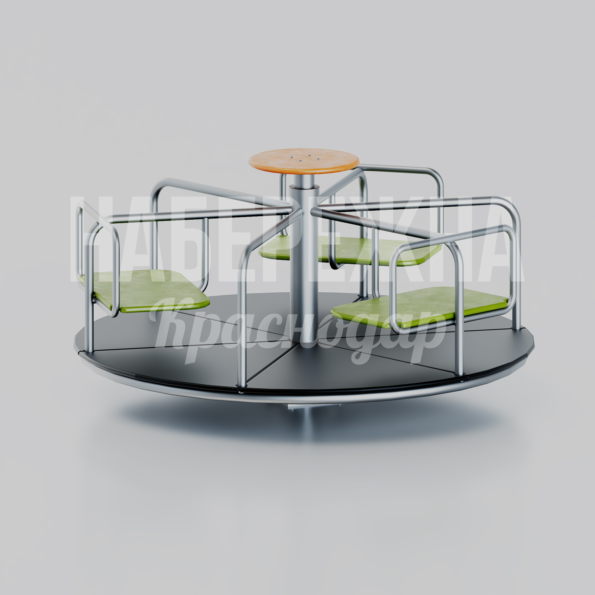 Детская карусель Akmen — купить, MAF-26.068 | Набережна Детская карусель Akmen 2100x2100x1260 мм. MAF-26.068 Карусель на 4 детей с вращающейся платформой и защитными поручнями. Безопасная конструкция для игровых площадок.