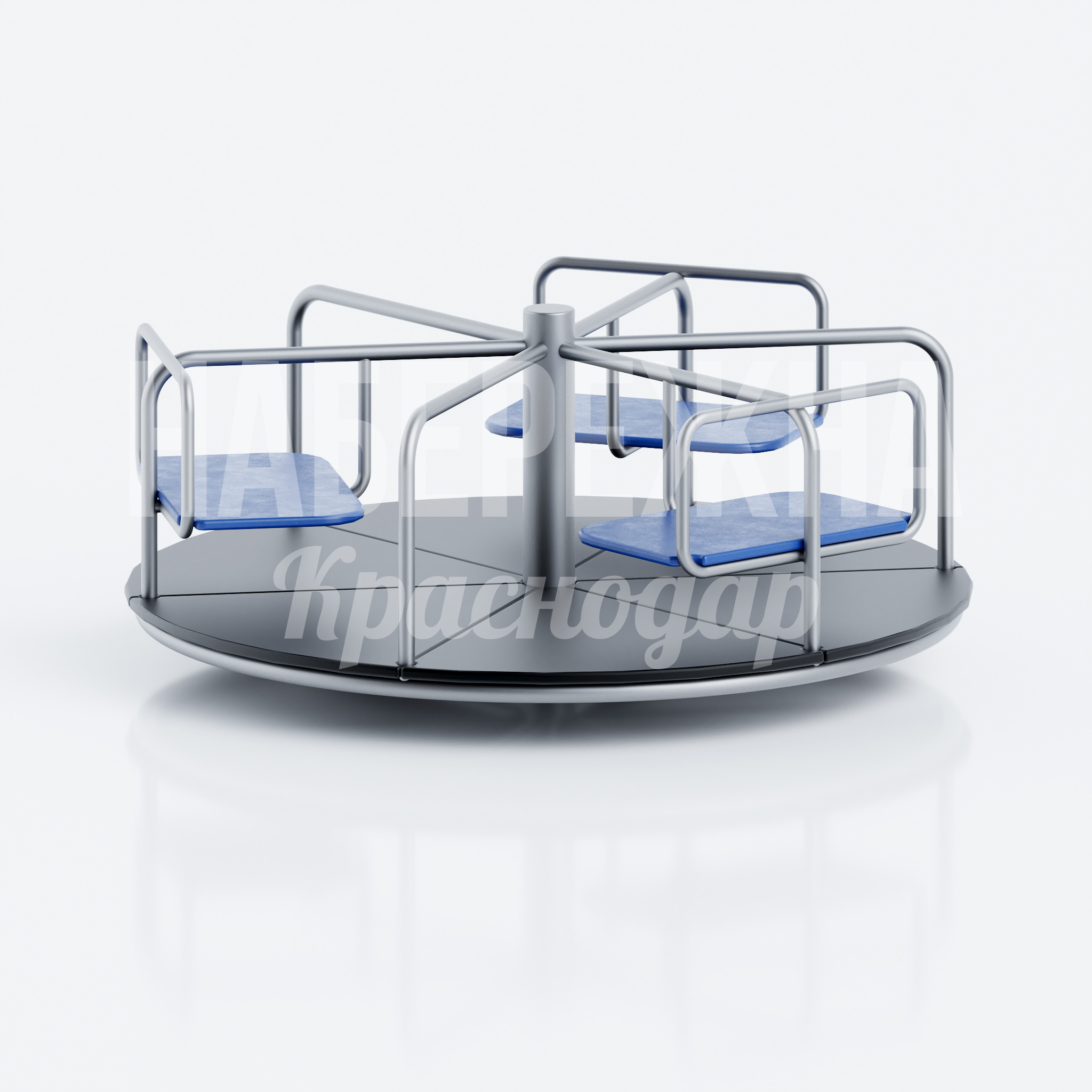 Детская карусель Guhvopya — купить, MAF-26.074 | Набережна Детская карусель Guhvopya 2400x2400x750 мм. MAF-26.074 Карусель с вращающейся платформой на 4 места. Металлический каркас с поручнями безопасности. Для детских площадок.