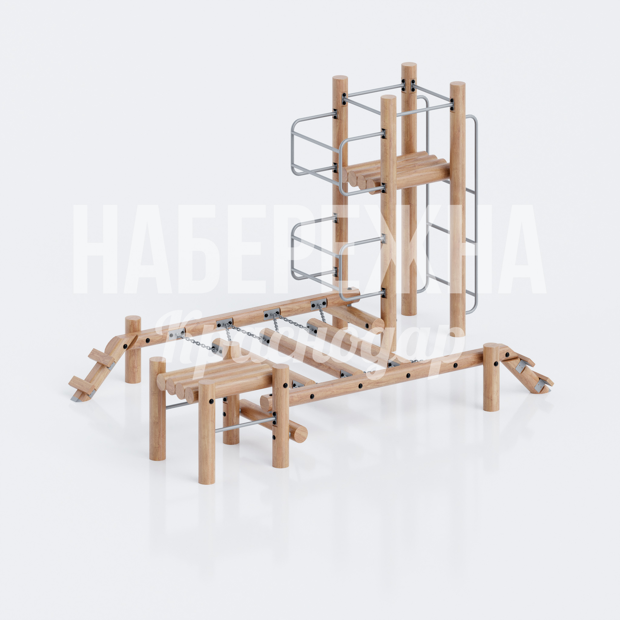 Детский комплекс спортивных балансиров и турников Refyo