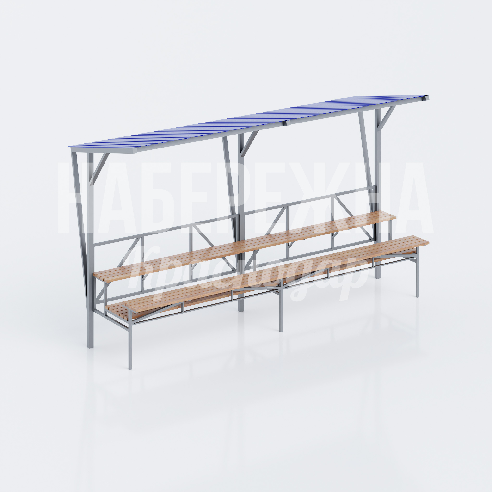 Трибуна 2-ух уровневая с навесом Vufdi