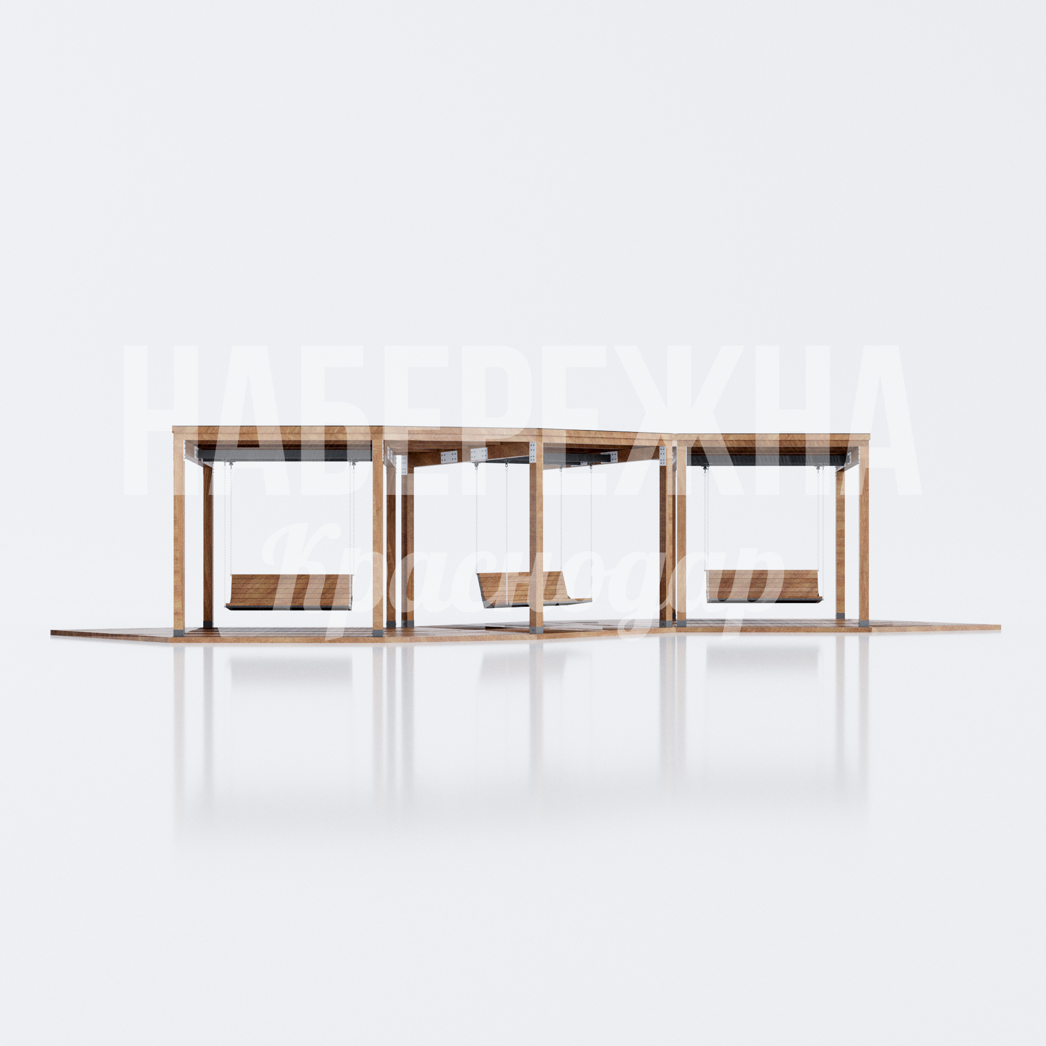 Качели деревянные для парка Kisju