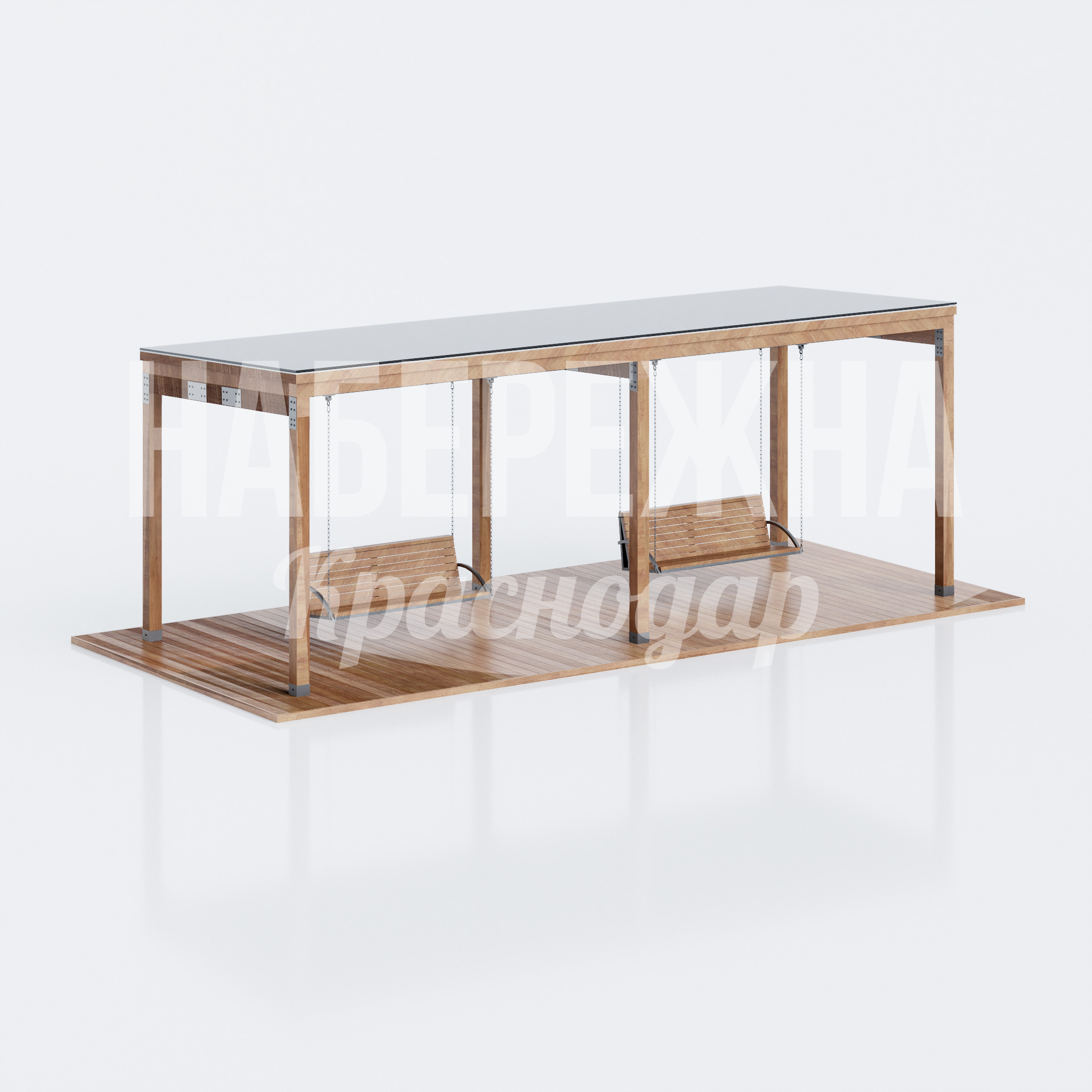 Парковые качели из дерева Tuev