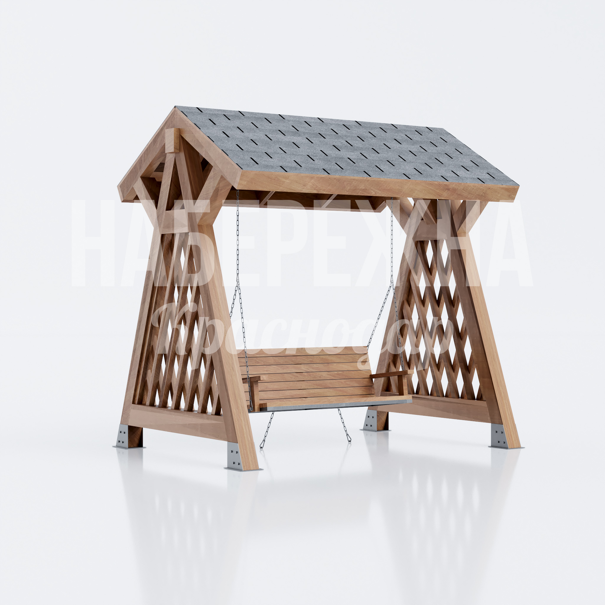 Качели из дерева Yecda