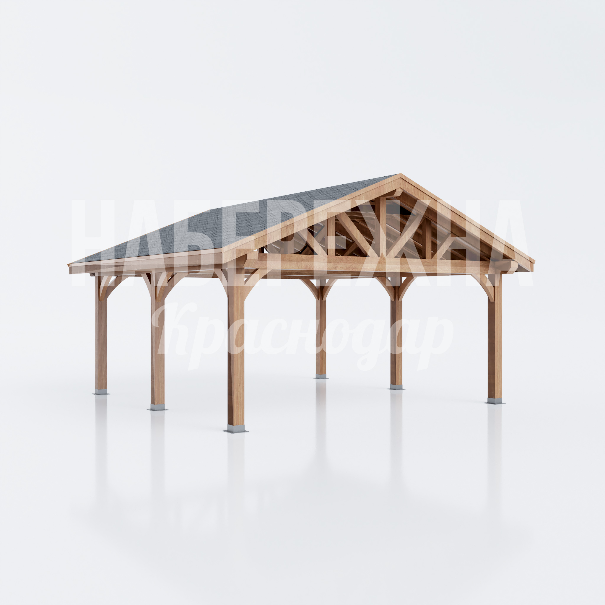 Навес двускатный из дерева Fiek