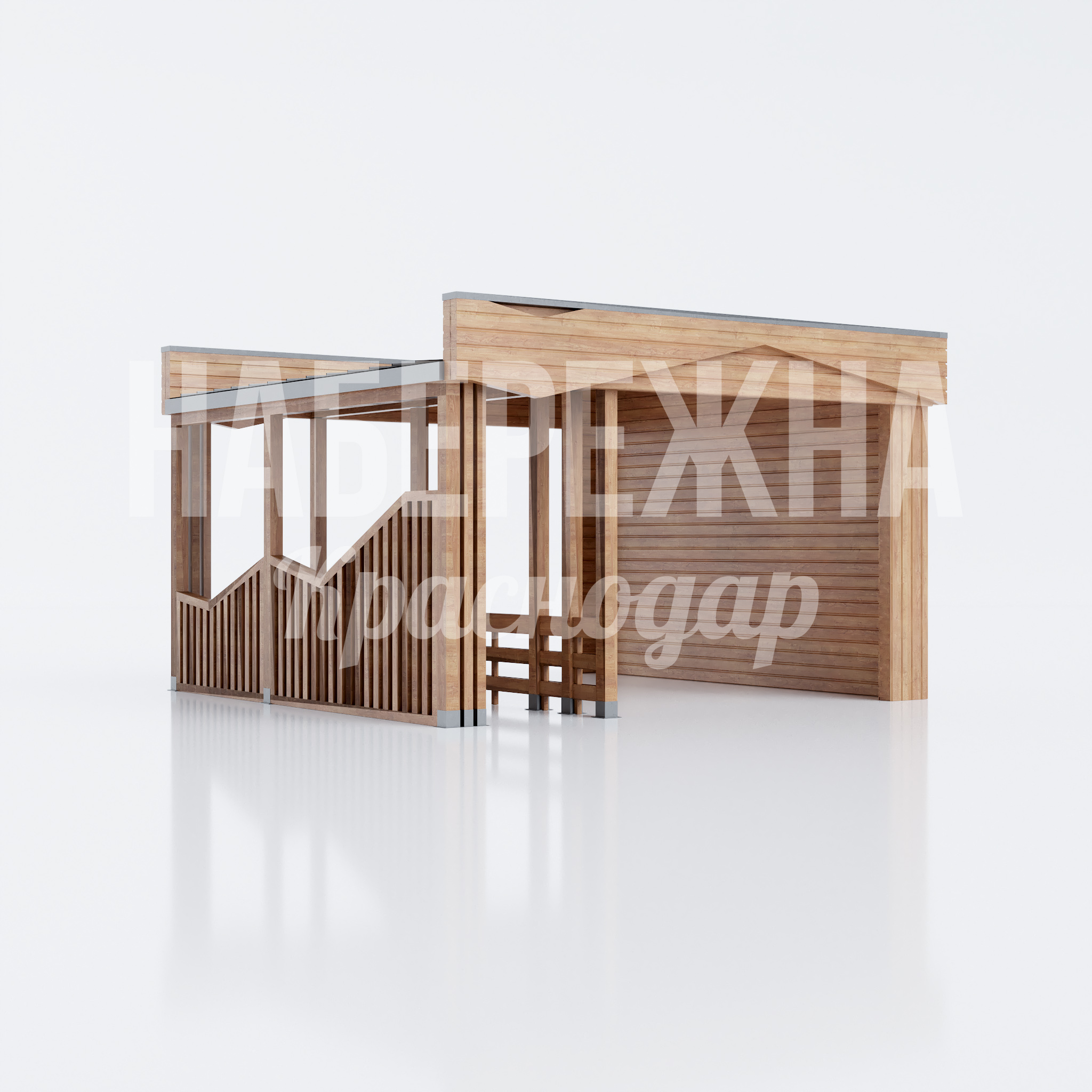 Входная группа с разделением машинопотока и тротуара Loy