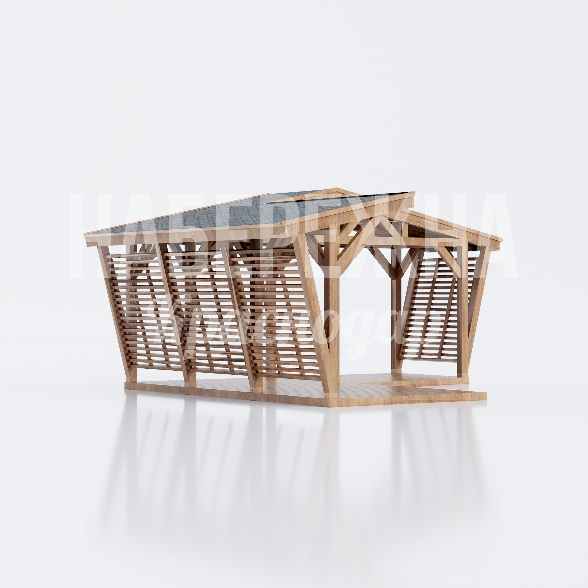 Навес-Пергола из дерева для парка Feertåcmi