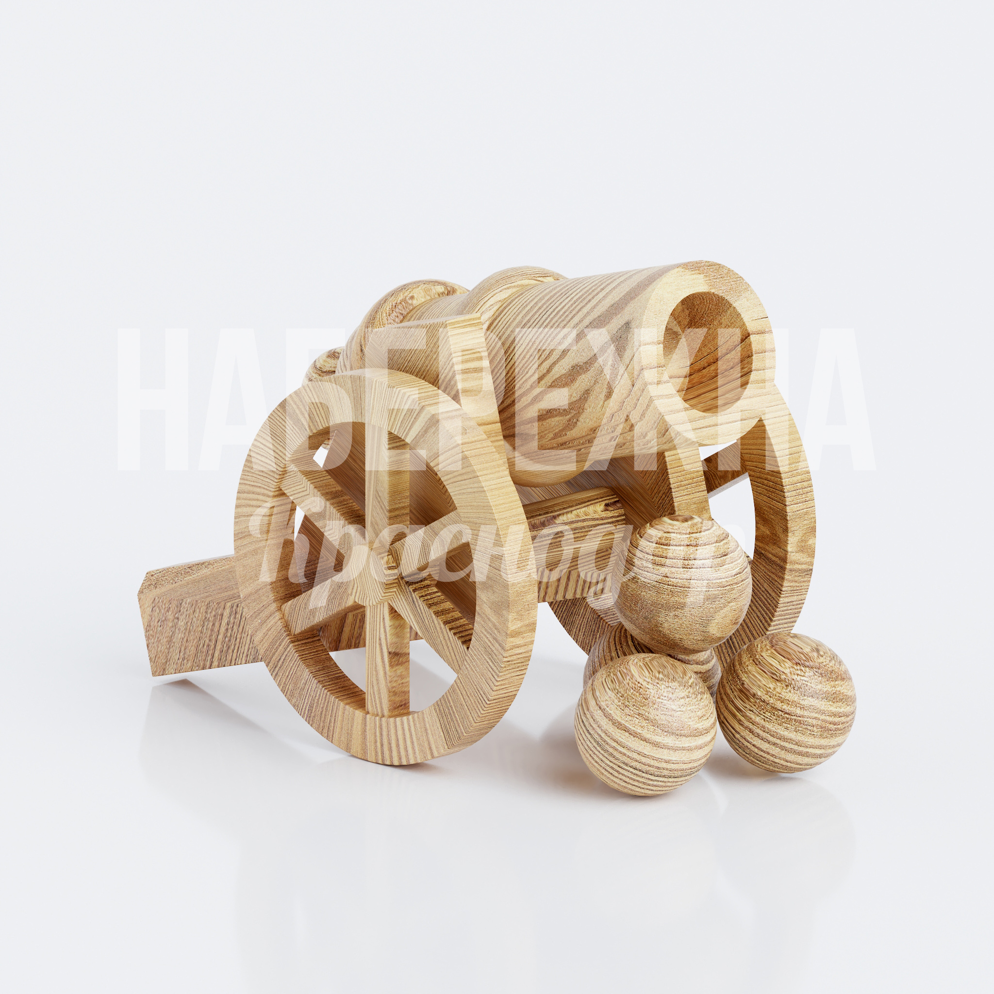 Пушка с ядрами из дерева Miöhkiå