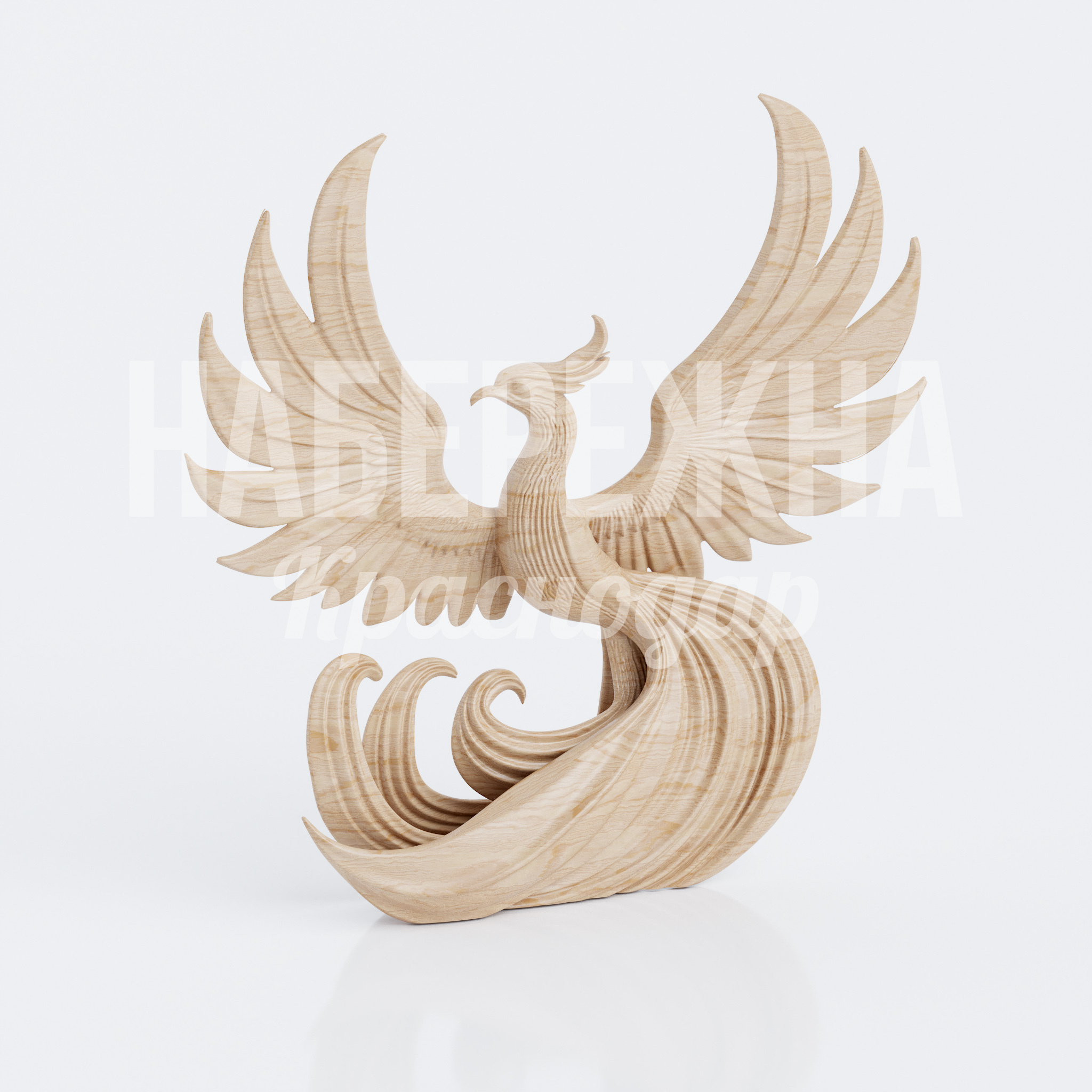 Деревянная скульптура Жар-Птицы