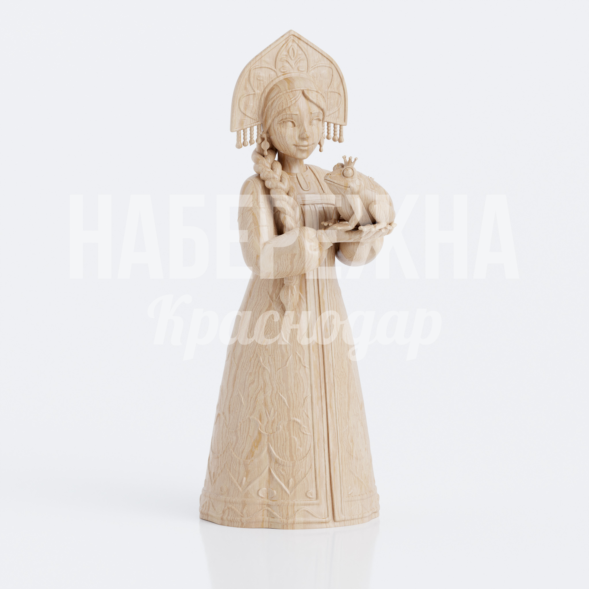 Царевна-Лягушка скульптура из дерева