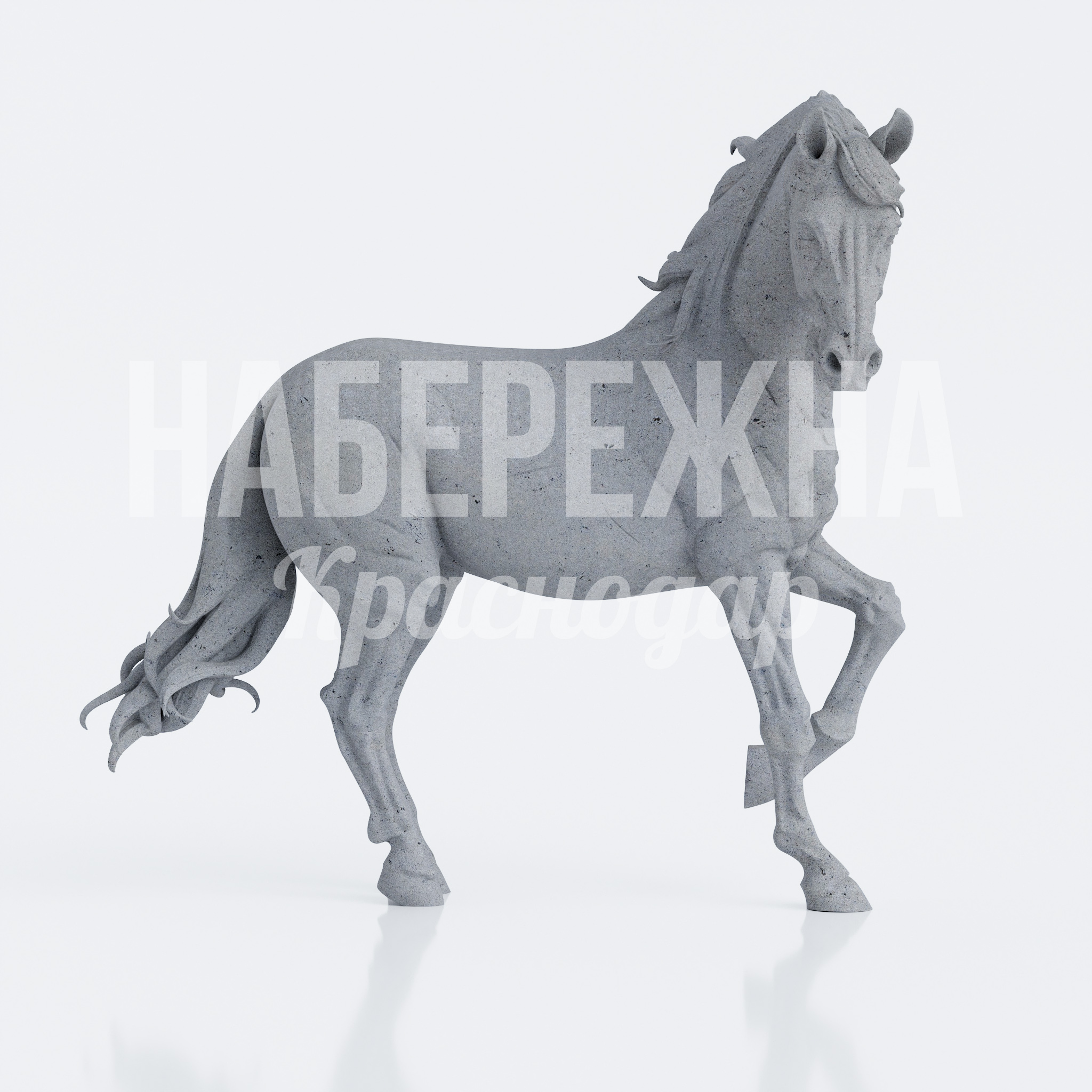 Фигура лошади из бетона
