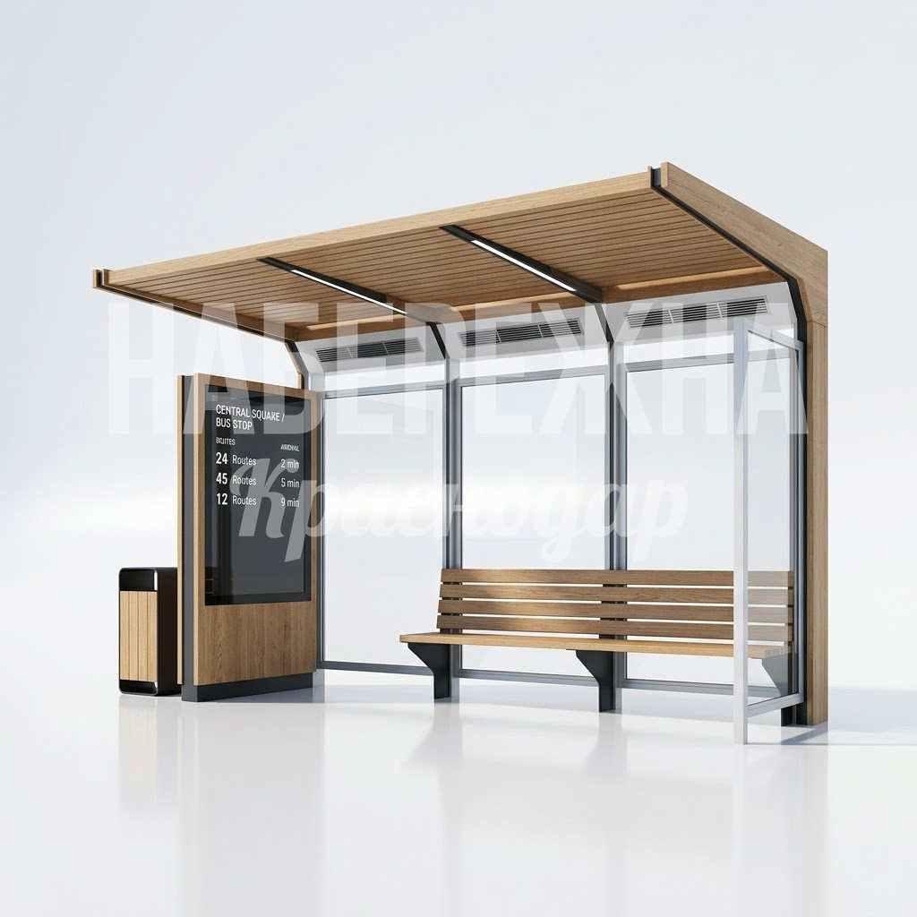 Остановочный павильон деревянный Eymu