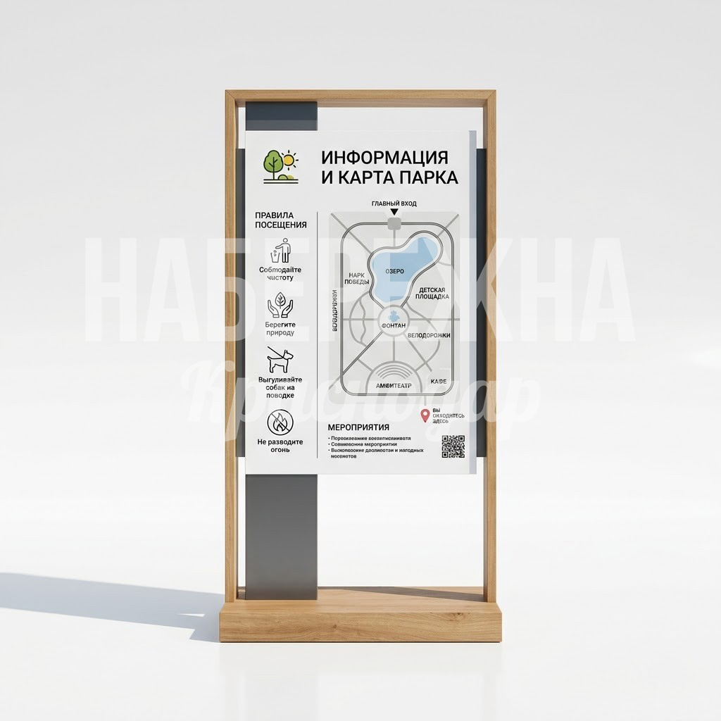 Информационный стенд деревянный Rahbi