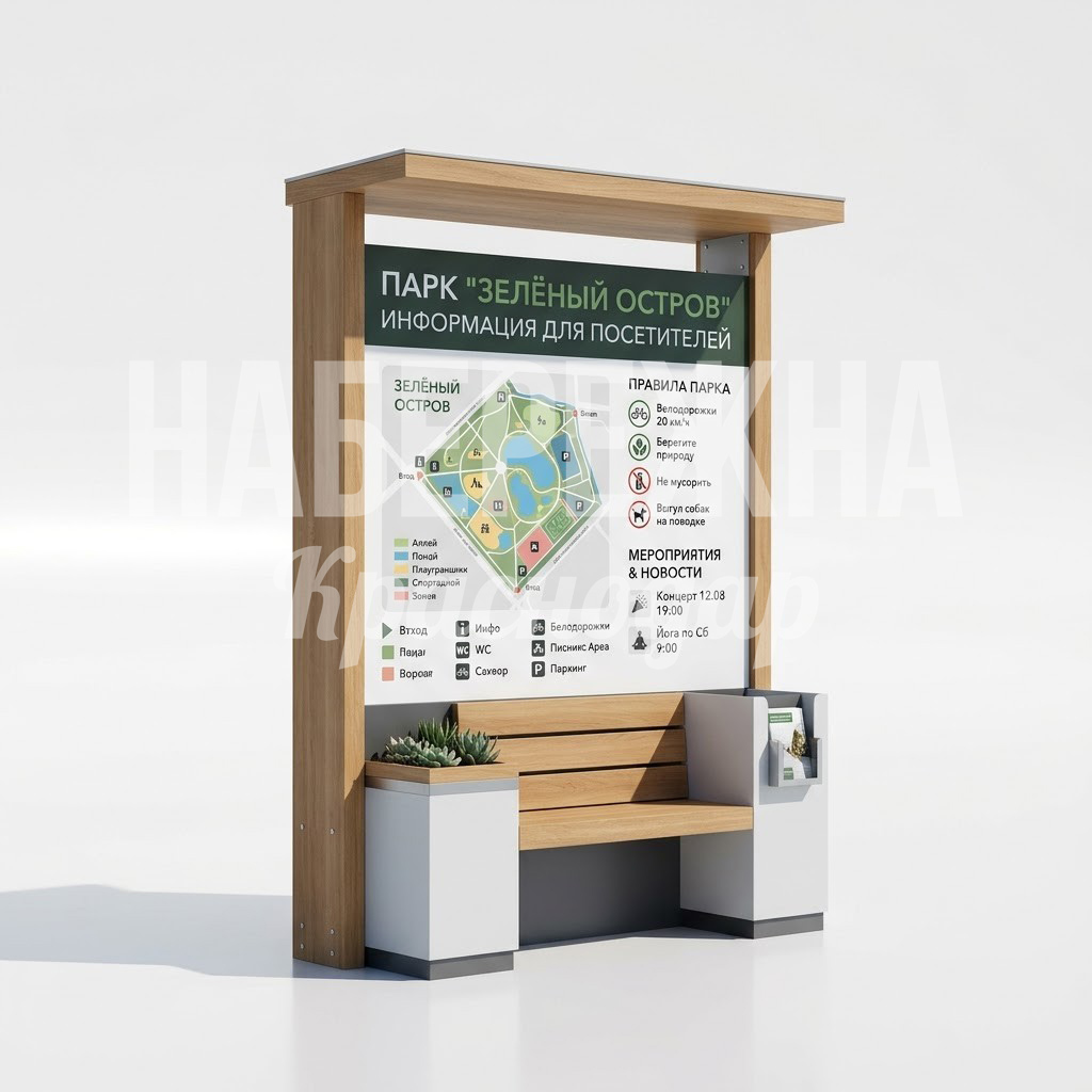 Информационный стенд для парка Majdö