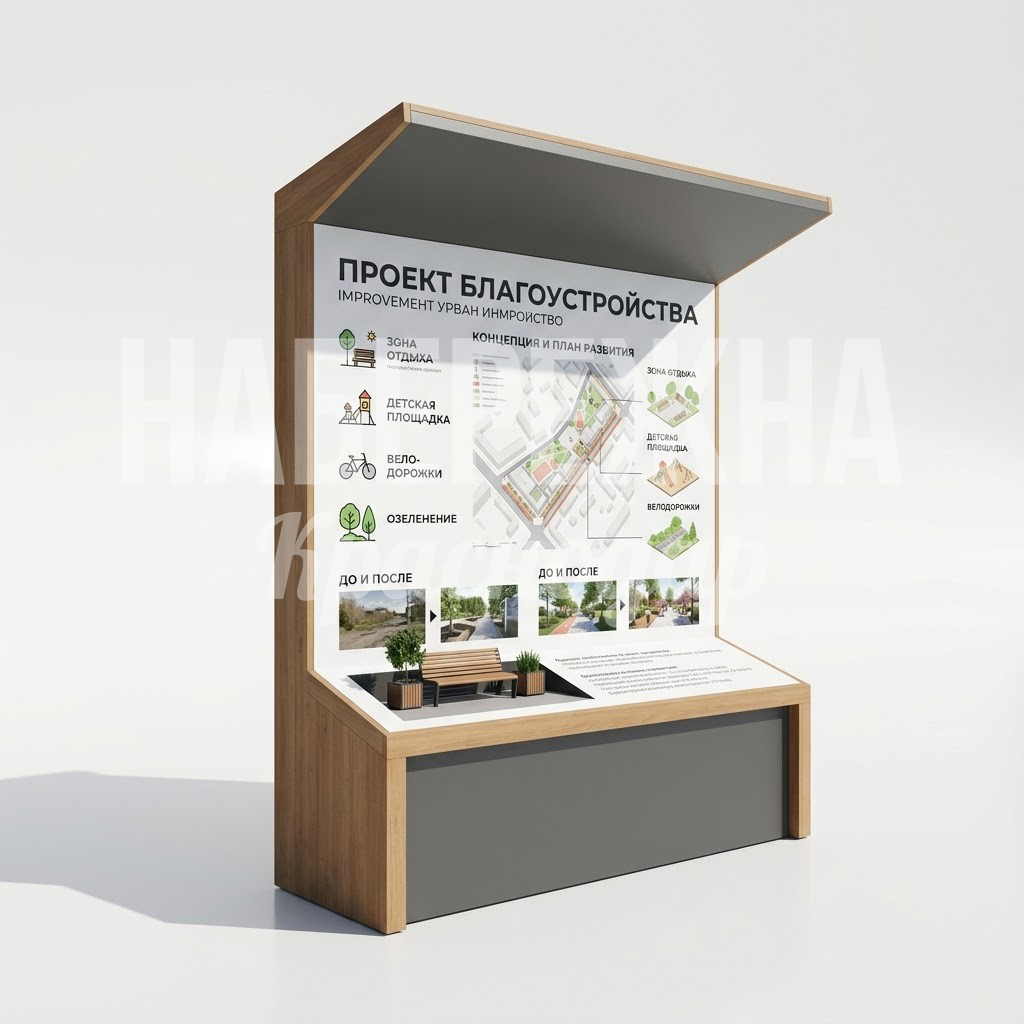 Информационный стенд с макетом Beygu