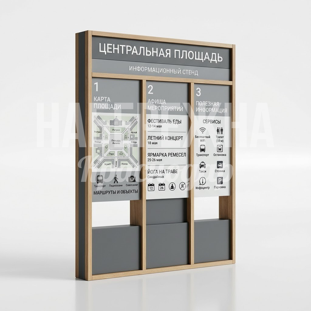 Информационный стенд вертикальный с сегментами Suu