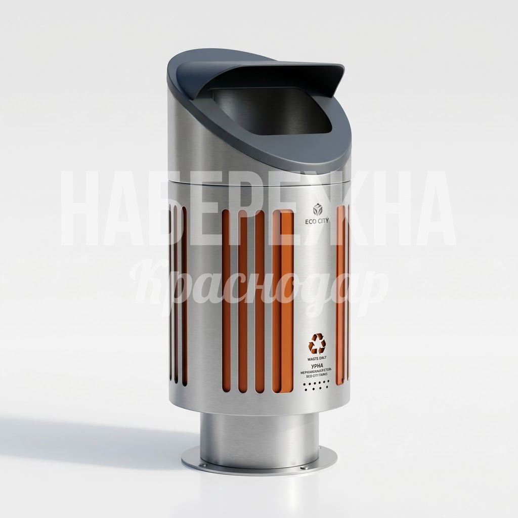 Урна из нержавеющей стали для благоустройства Raalber