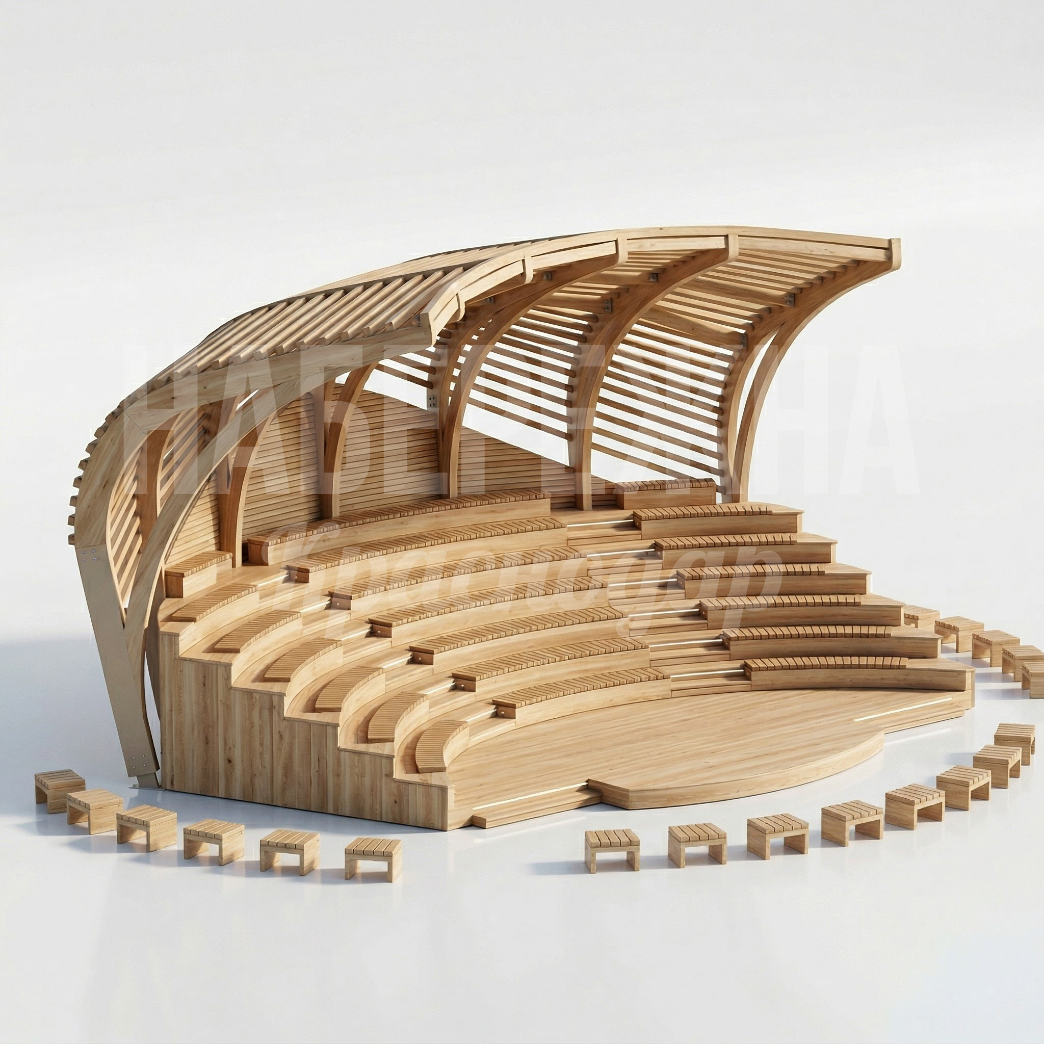 Амфитеатр деревянный со сценой Huycii